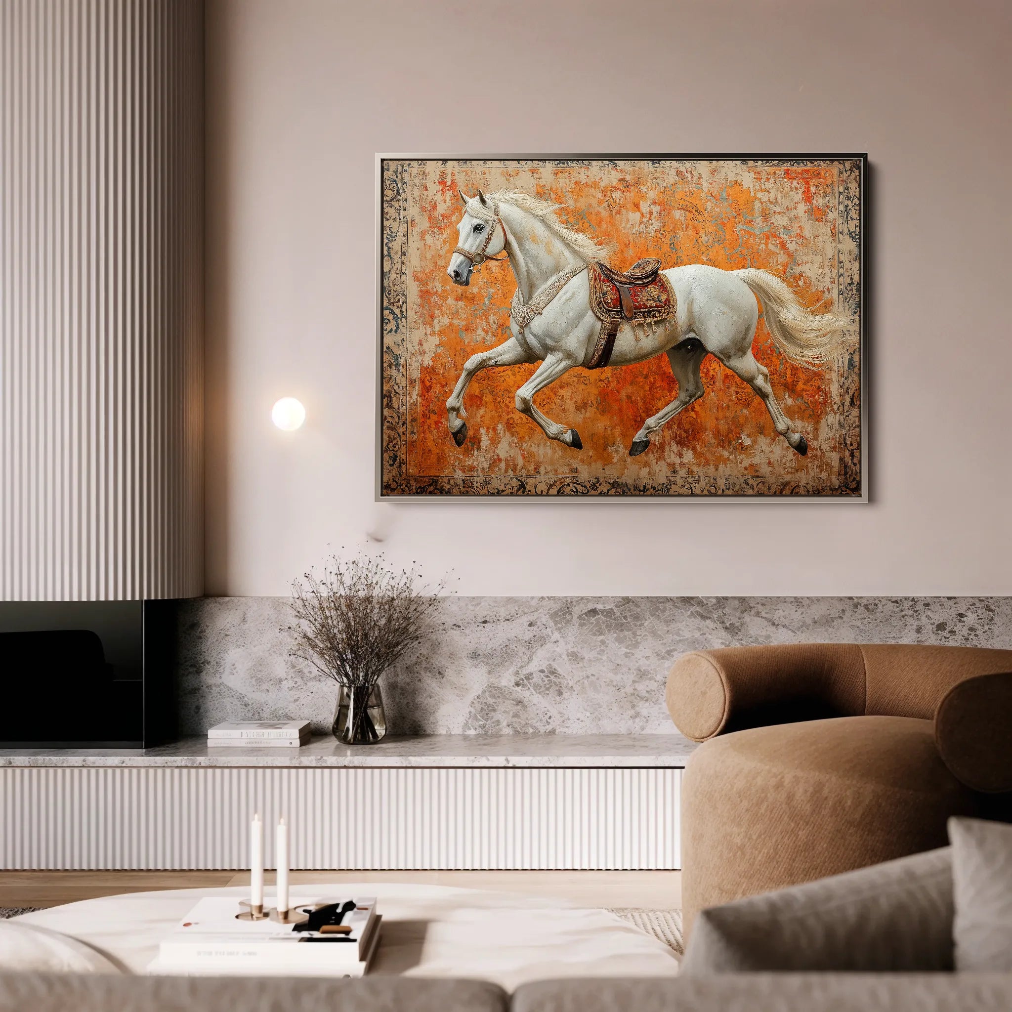 Horses 206 Canvas Art 60 x 40 cm / Black
