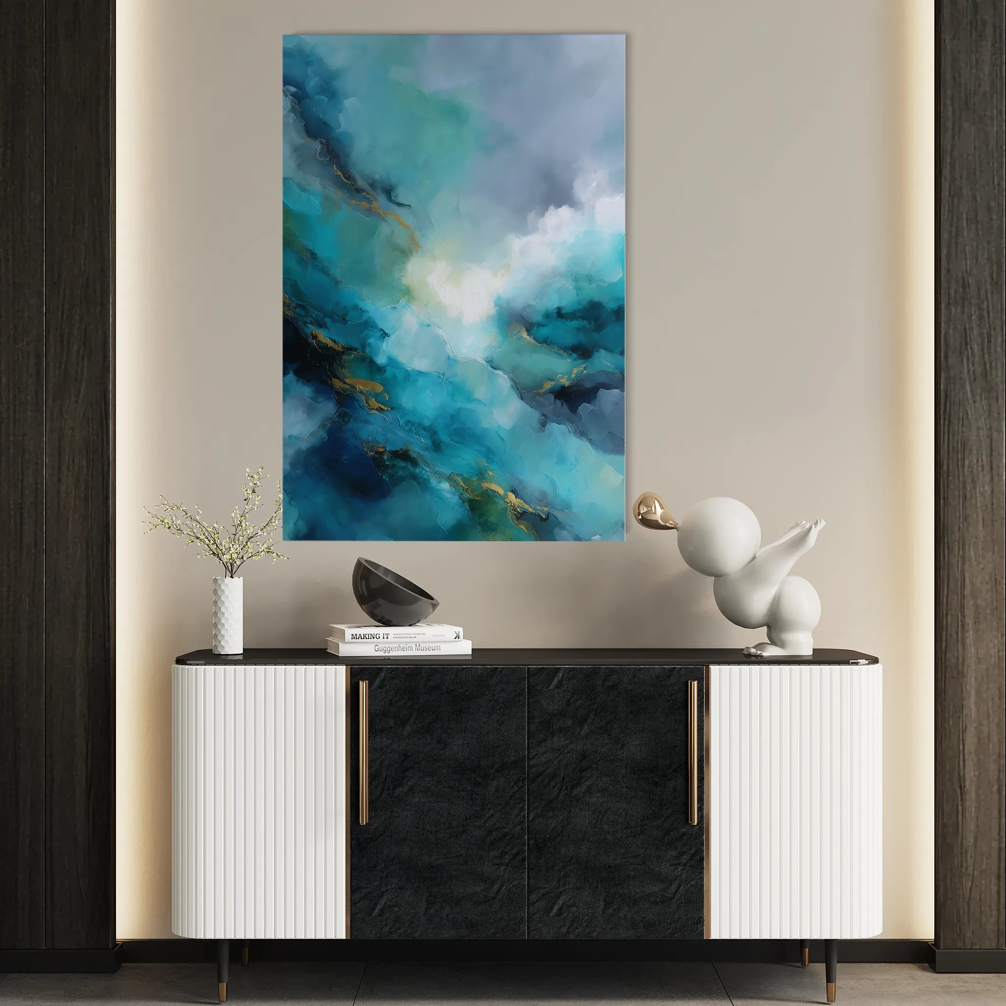 Abstract 2065 Canvas Art 60 x 40 cm / Black