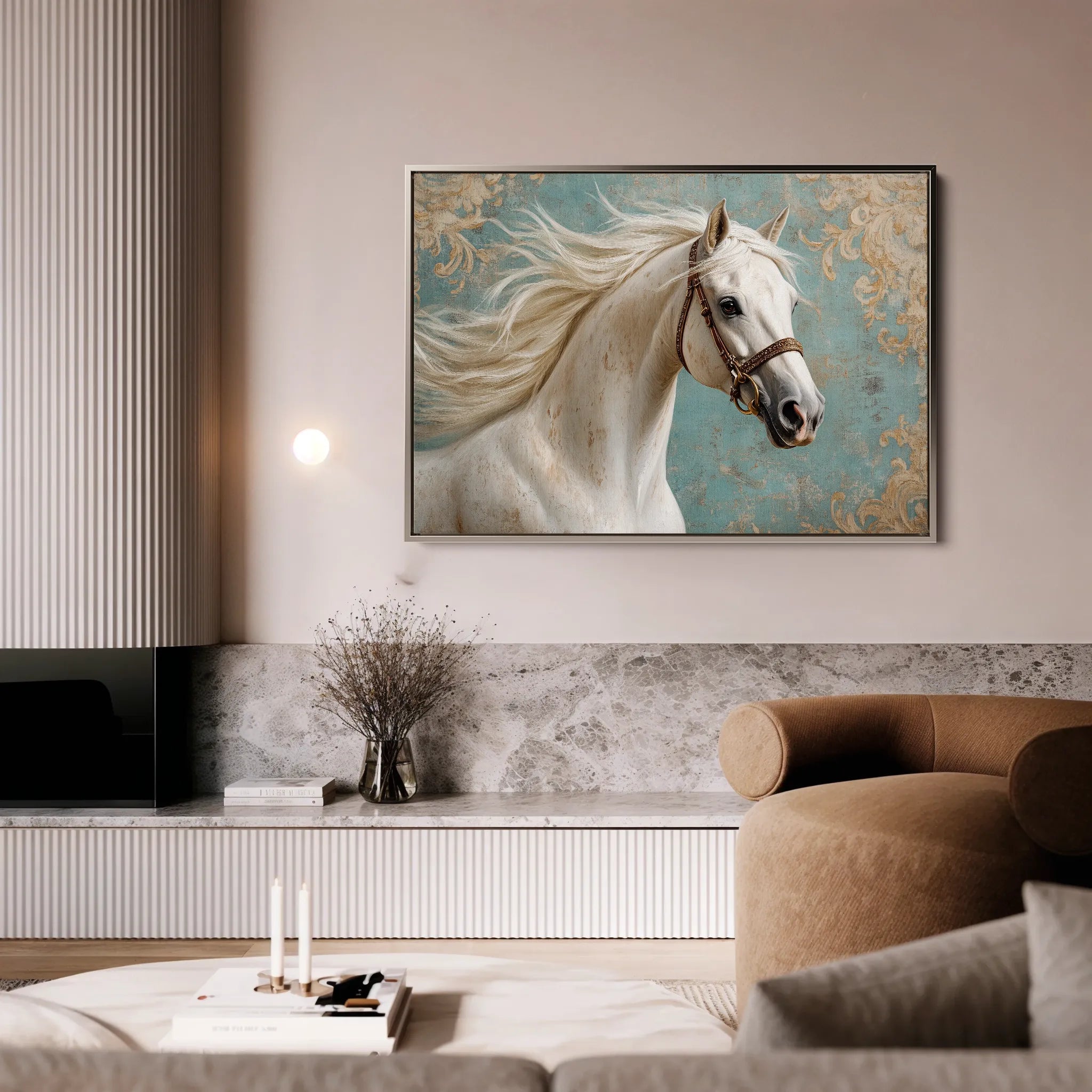 Horses 207 Canvas Art 60 x 40 cm / Black