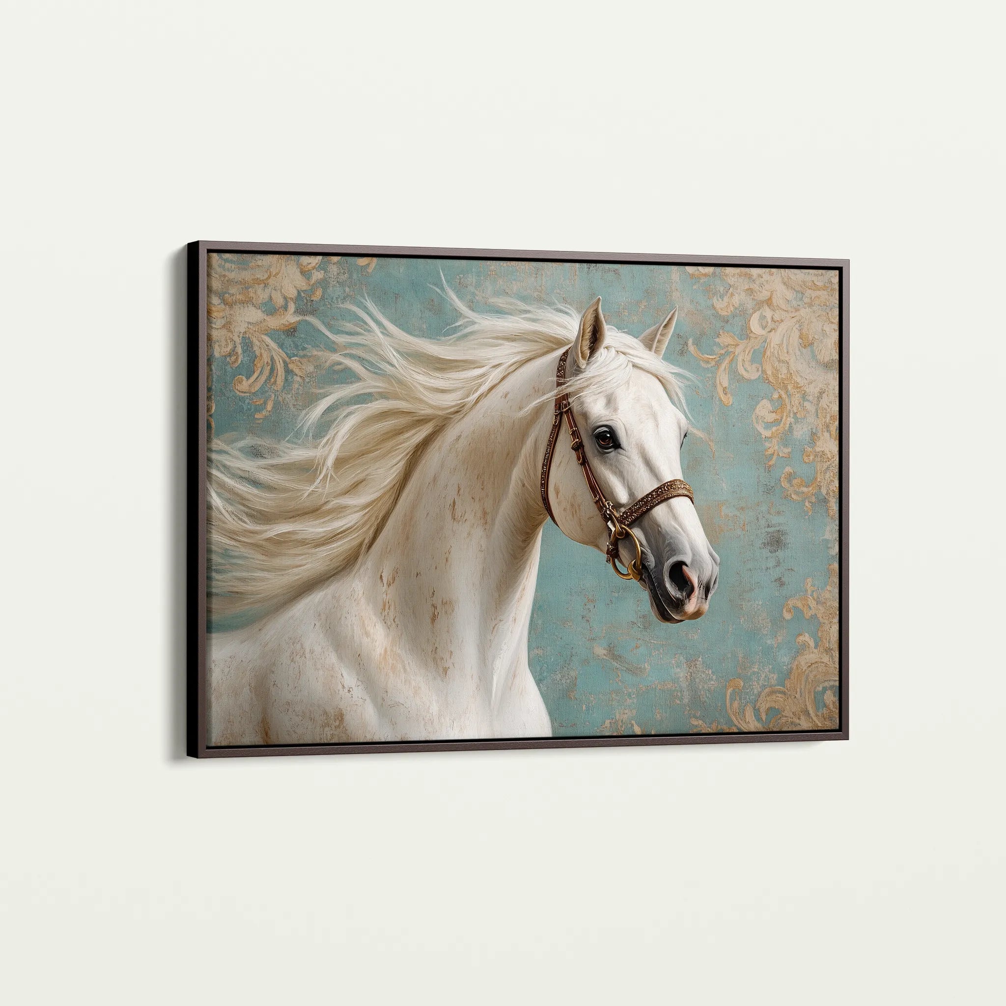 Horses 207 Canvas Art 60 x 40 cm / Black