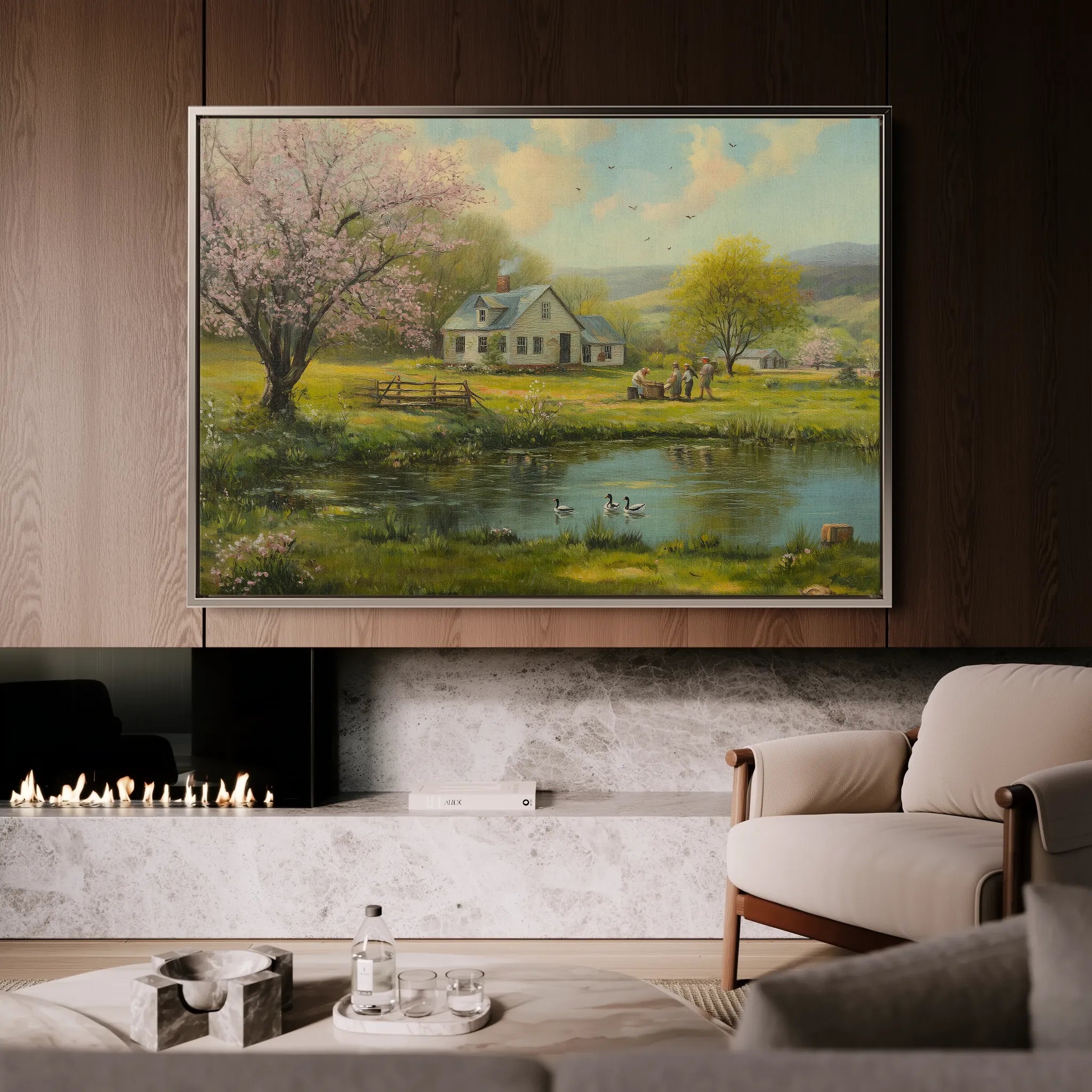 Landscape 207 Canvas Art 60 x 40 cm / Black