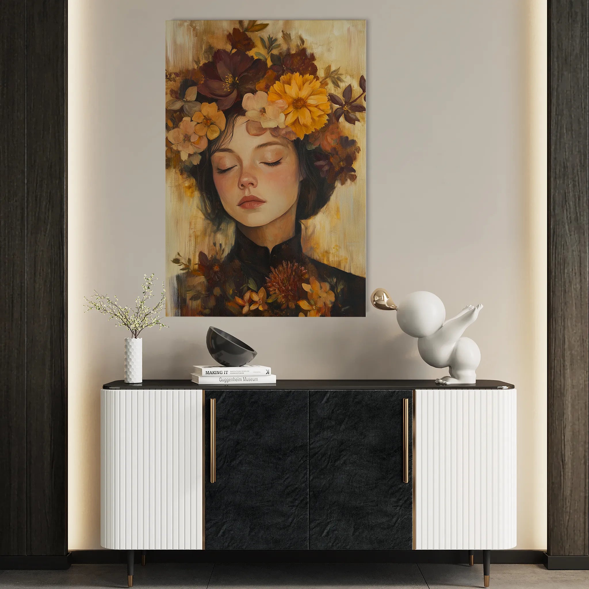 Portrait 207 Canvas Art 60 x 40 cm / Black