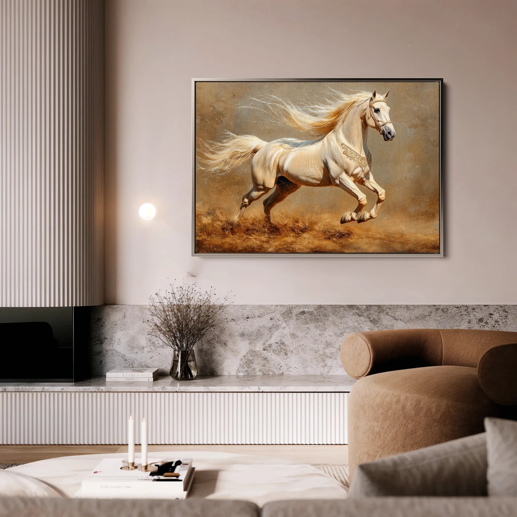 Horses 208 Canvas Art 60 x 40 cm / Black