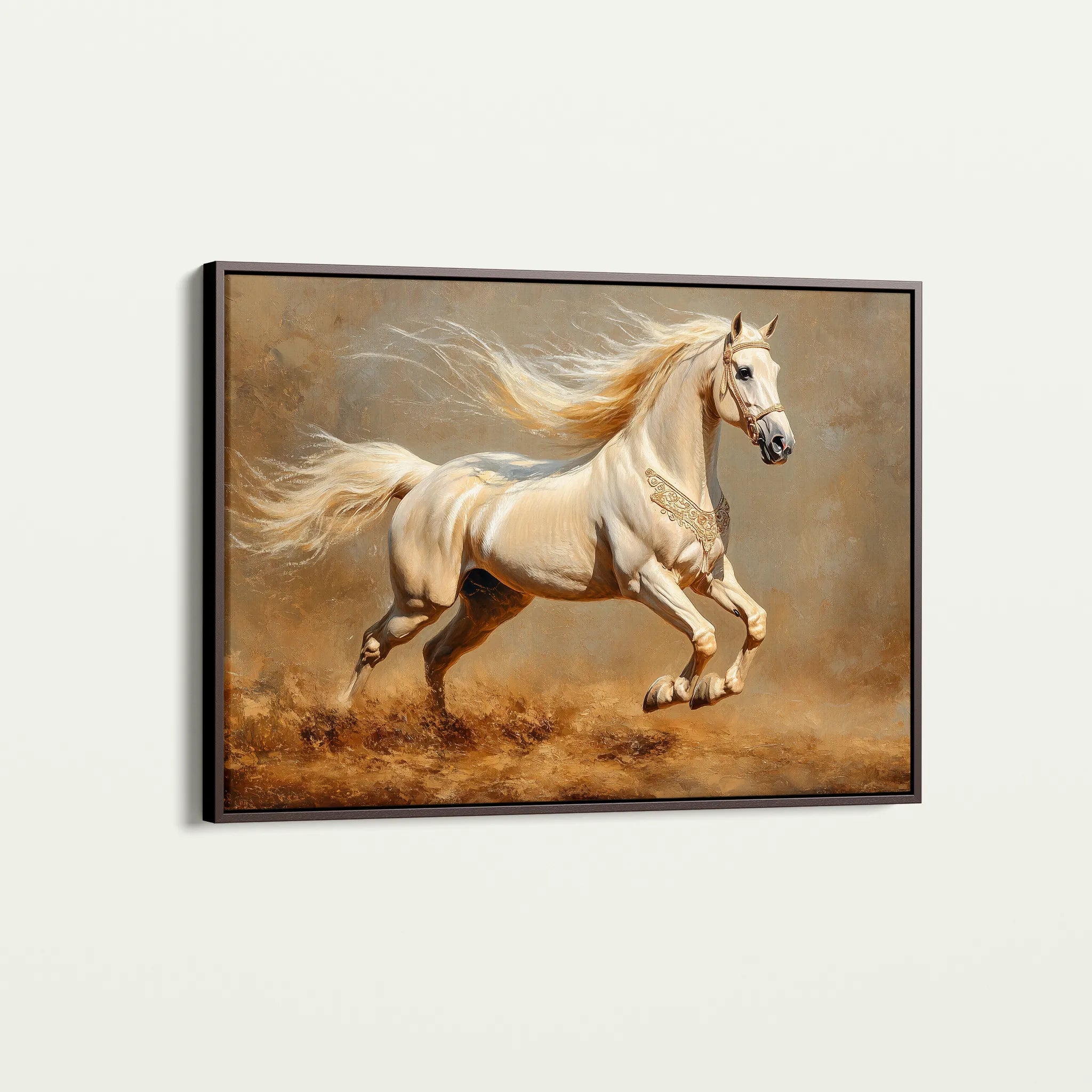 Horses 208 Canvas Art 60 x 40 cm / Black