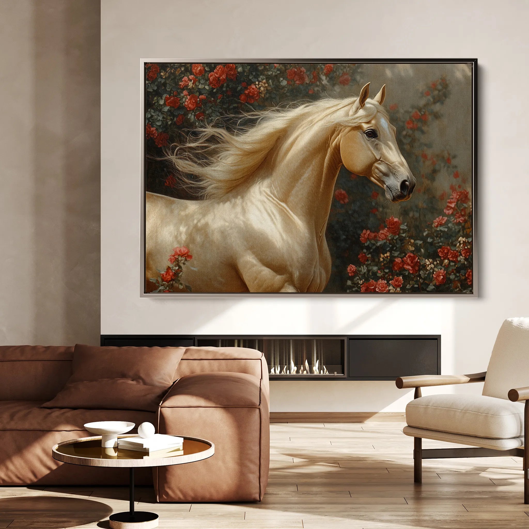 Horses 209 Canvas Art 60 x 40 cm / Black