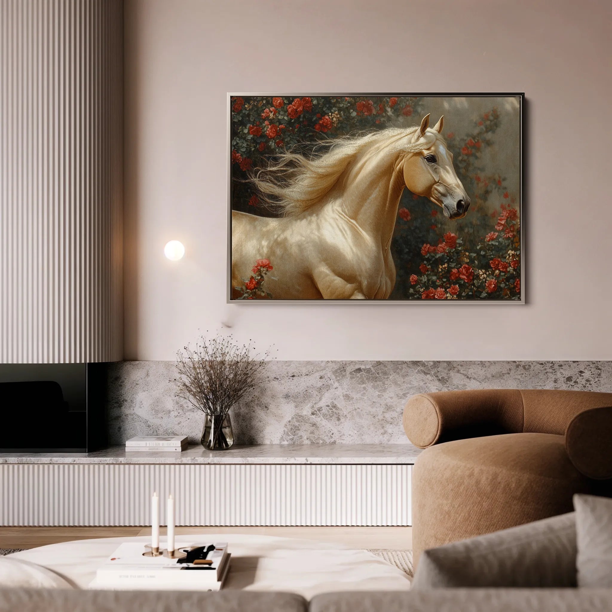 Horses 209 Canvas Art 60 x 40 cm / Black