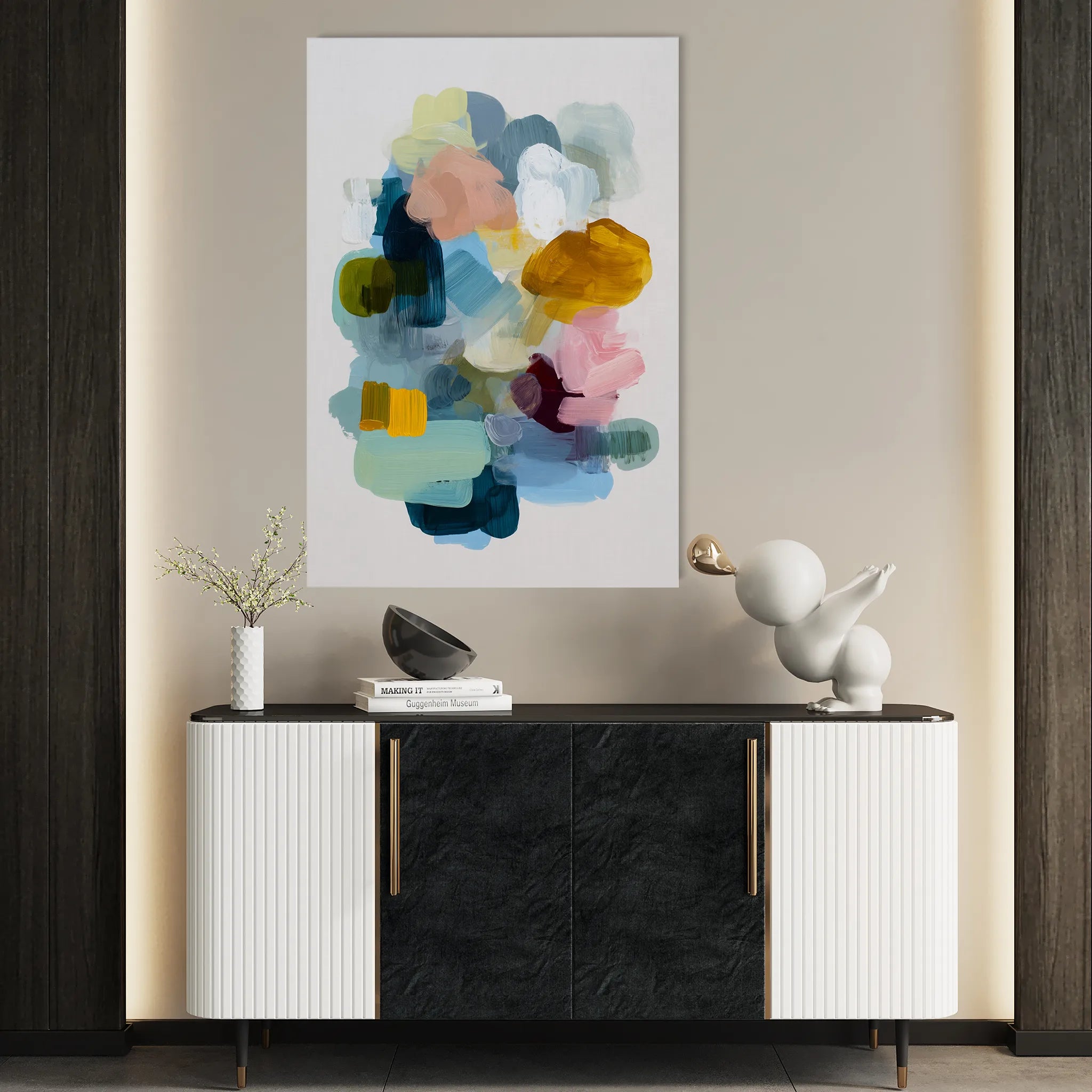 Abstract 2095 Canvas Art 60 x 40 cm / Black