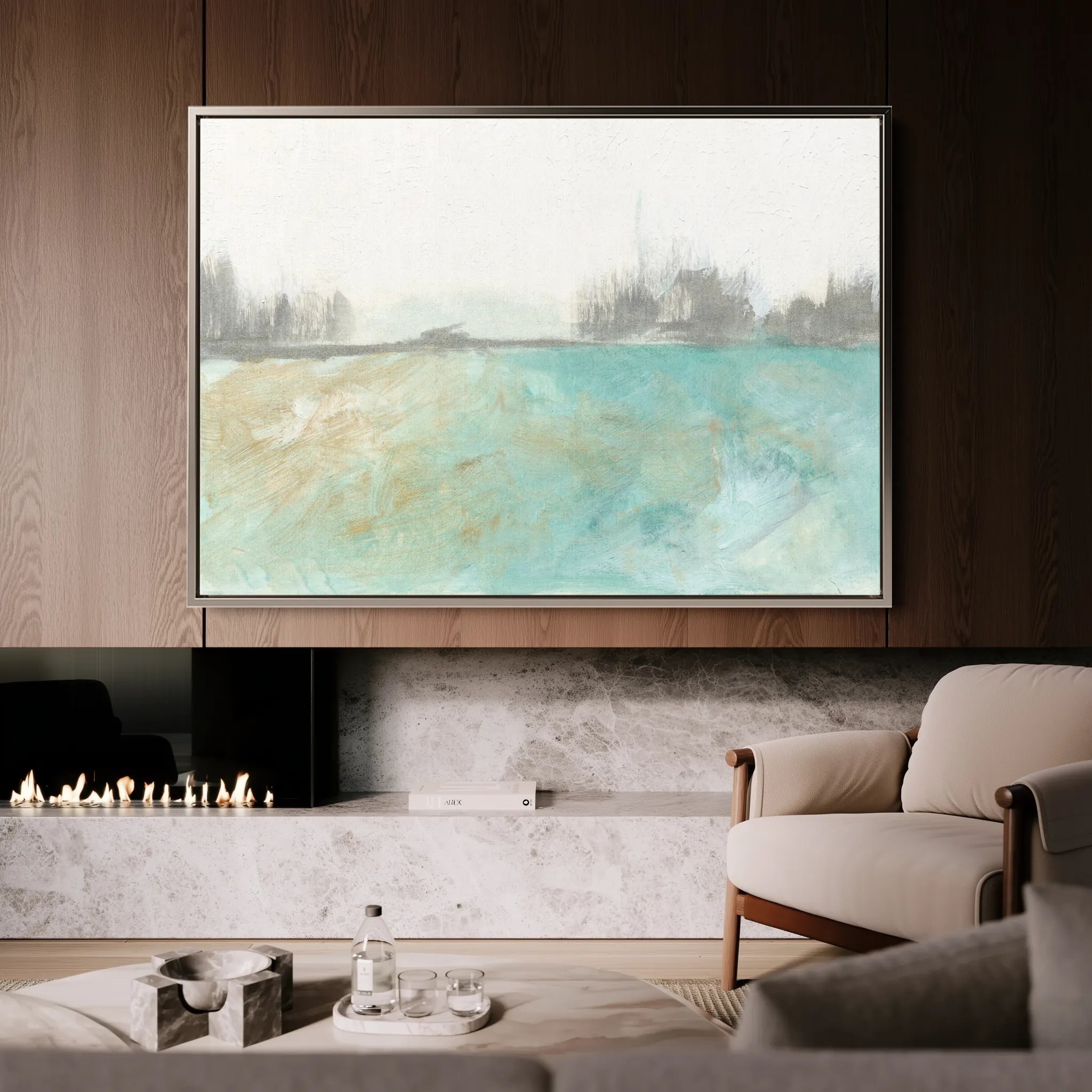 Abstract 210 Canvas Art 60 x 40 cm / Black