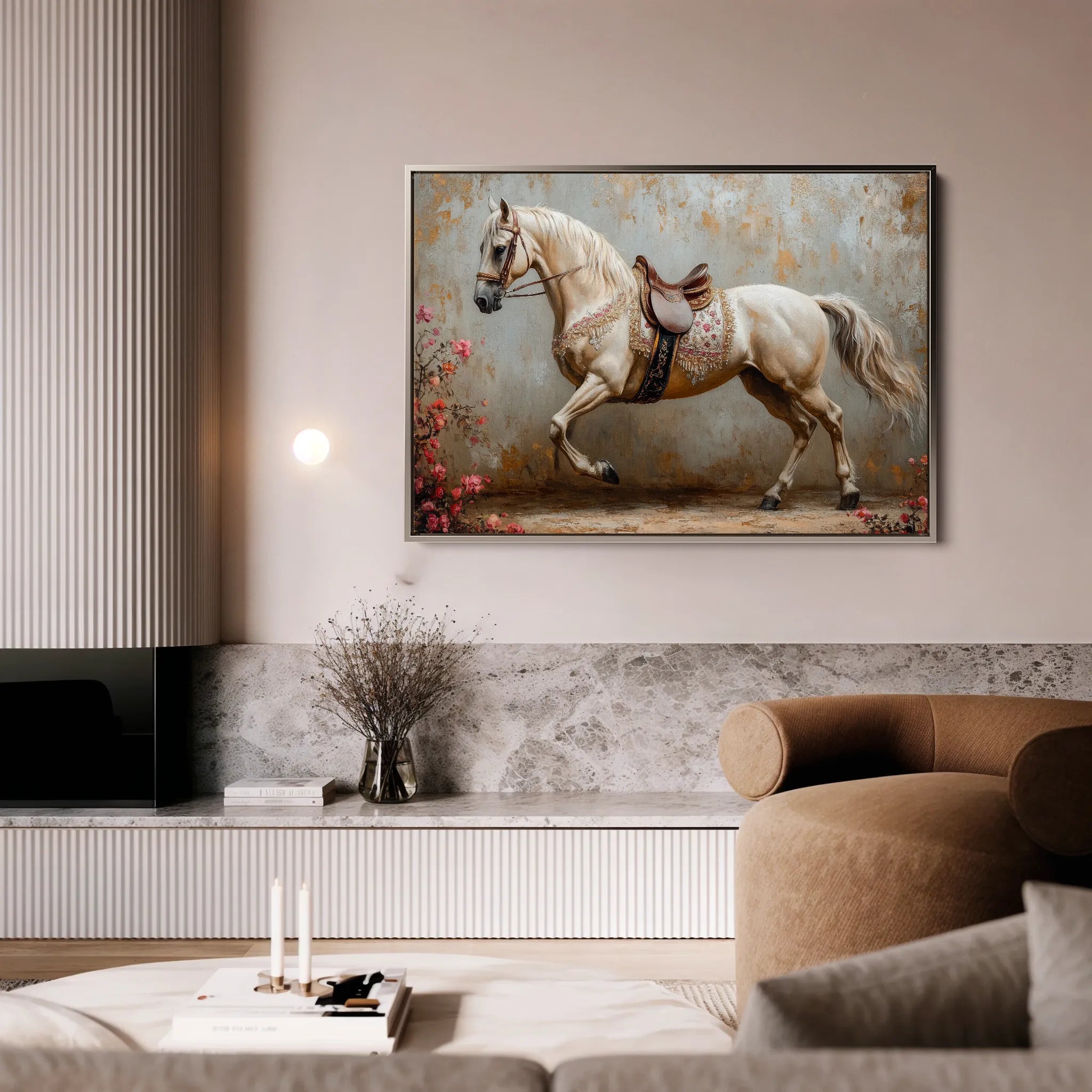 Horses 210 Canvas Art 60 x 40 cm / Black