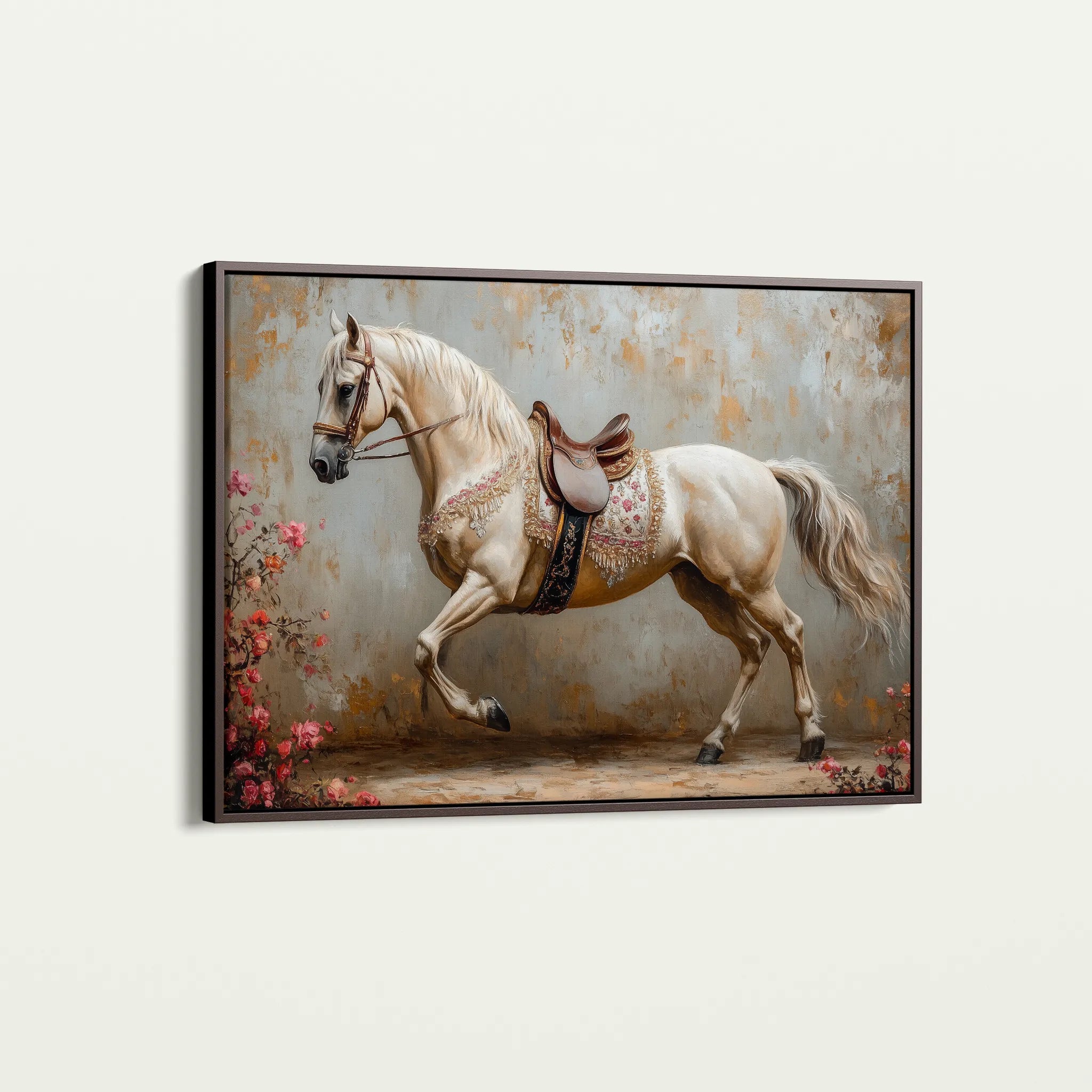 Horses 210 Canvas Art 60 x 40 cm / Black
