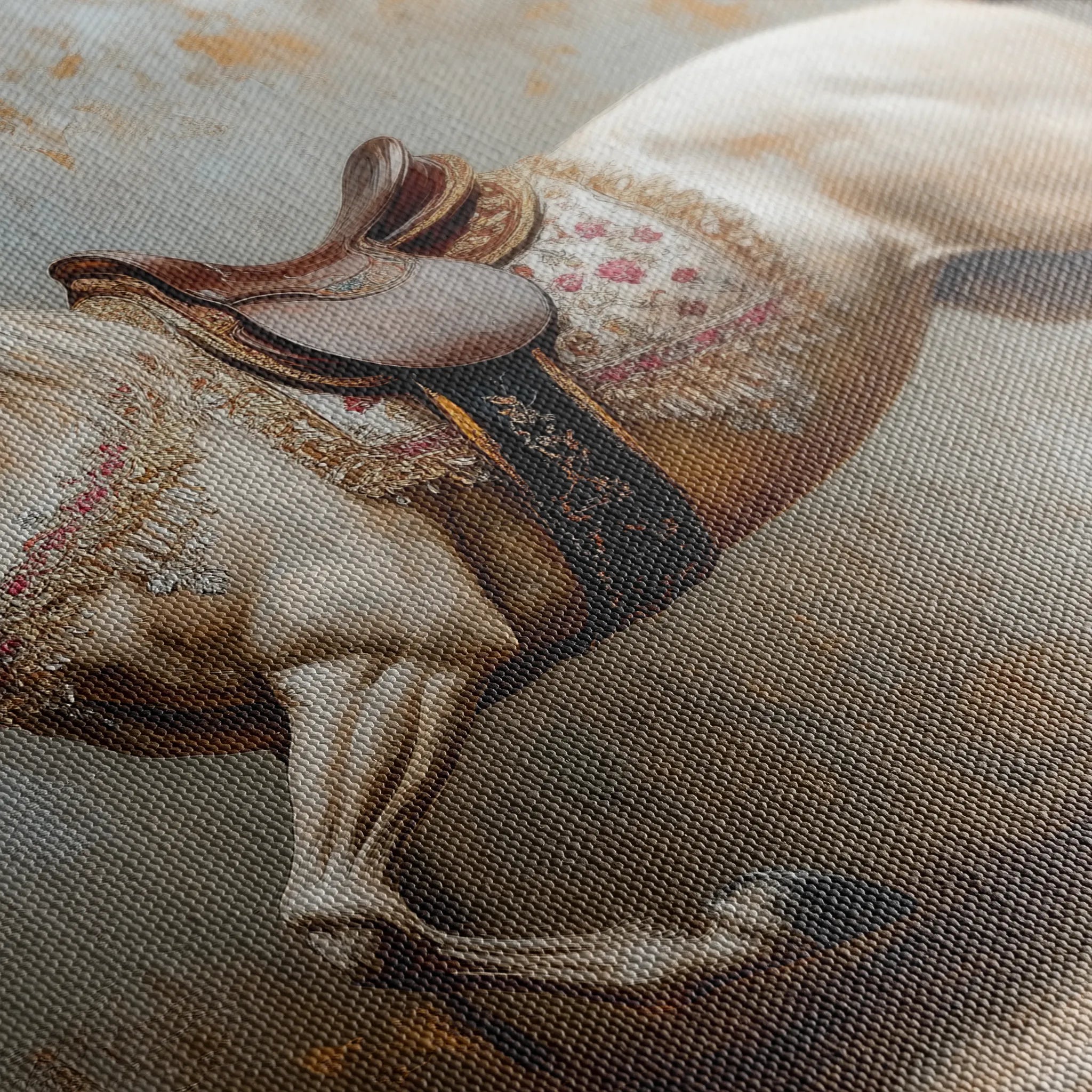Horses 210 Canvas Art 60 x 40 cm / Black