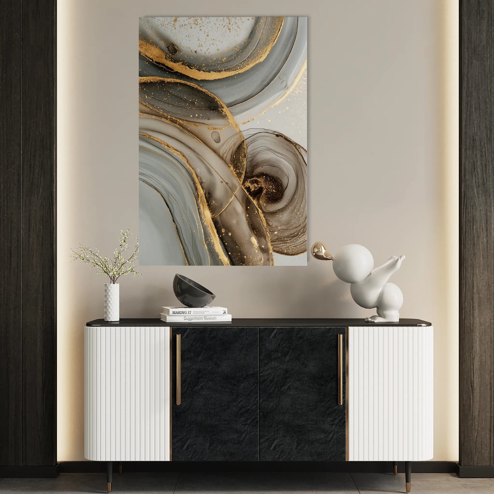 Abstract 2109 Canvas Art 60 x 40 cm / Black