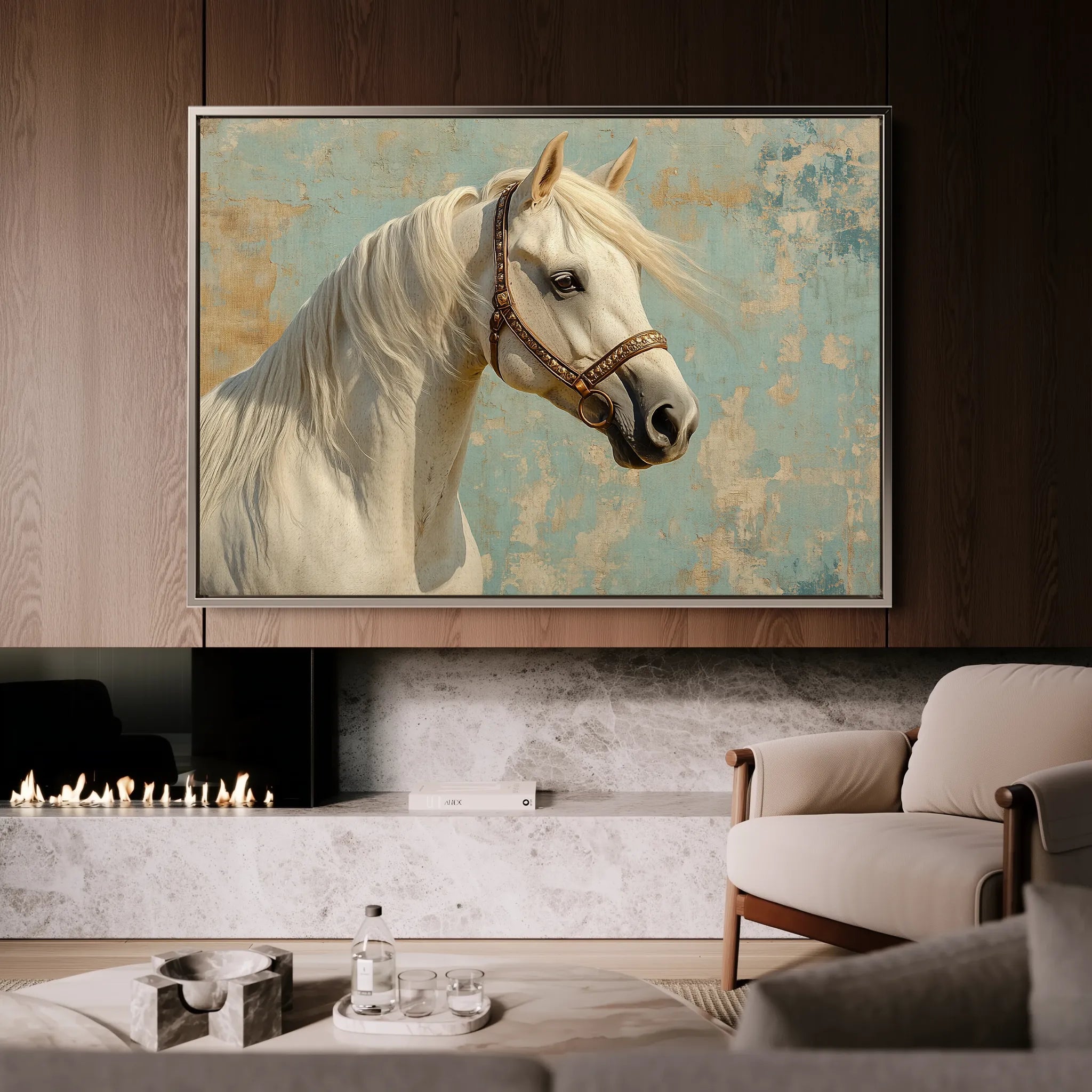 Horses 211 Canvas Art 60 x 40 cm / Black