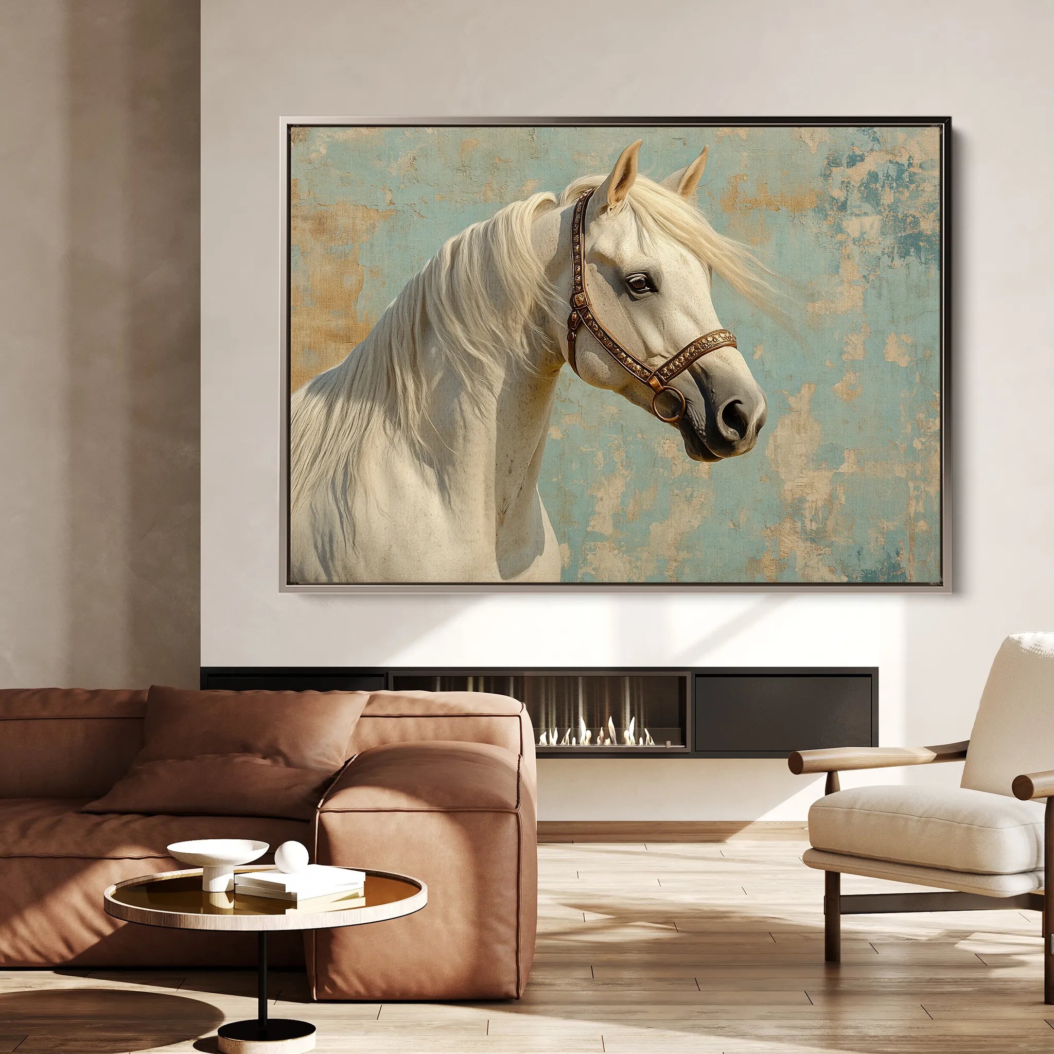 Horses 211 Canvas Art 60 x 40 cm / Black