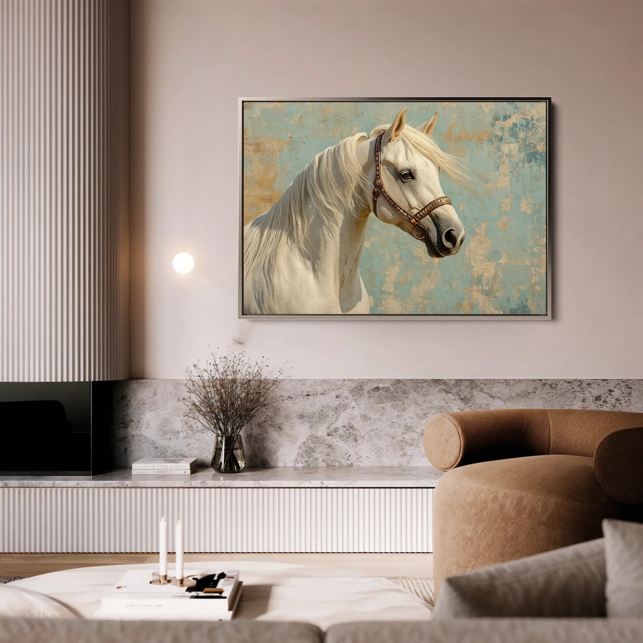 Horses 211 Canvas Art 60 x 40 cm / Black