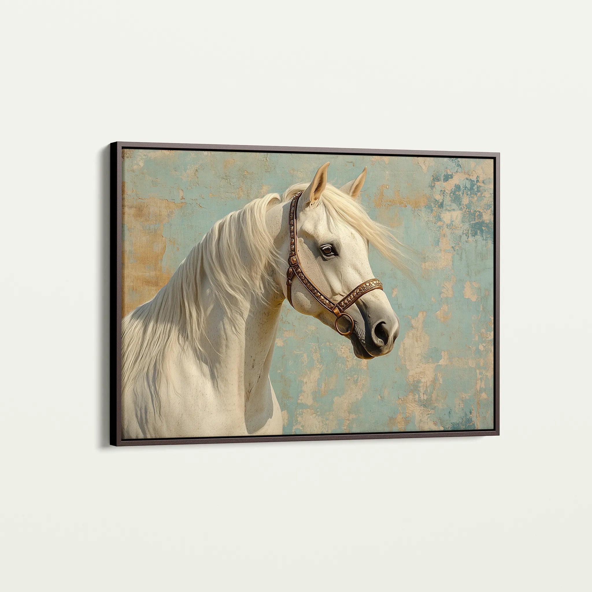 Horses 211 Canvas Art 60 x 40 cm / Black