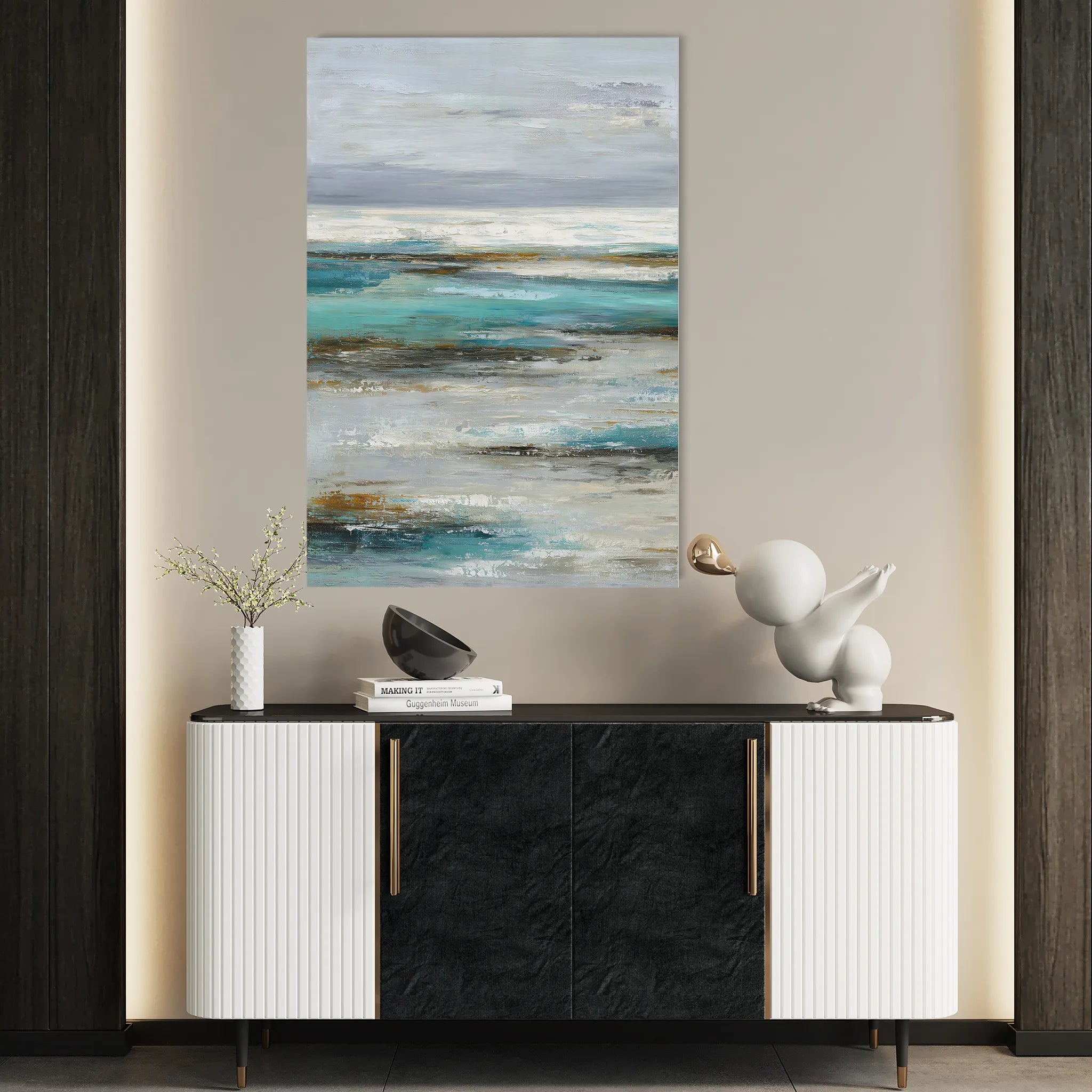 Abstract 2113 Canvas Art 60 x 40 cm / Black