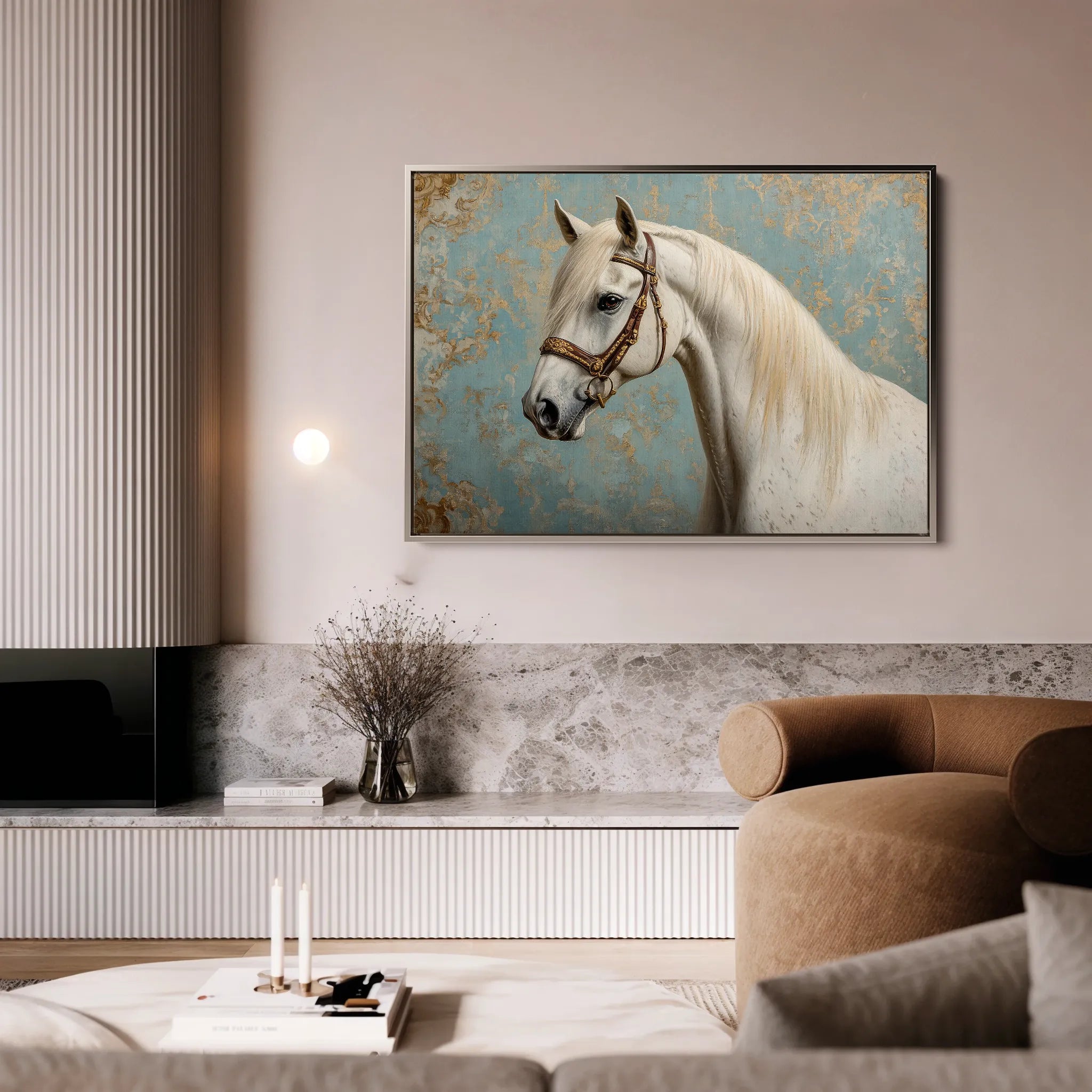 Horses 212 Canvas Art 60 x 40 cm / Black