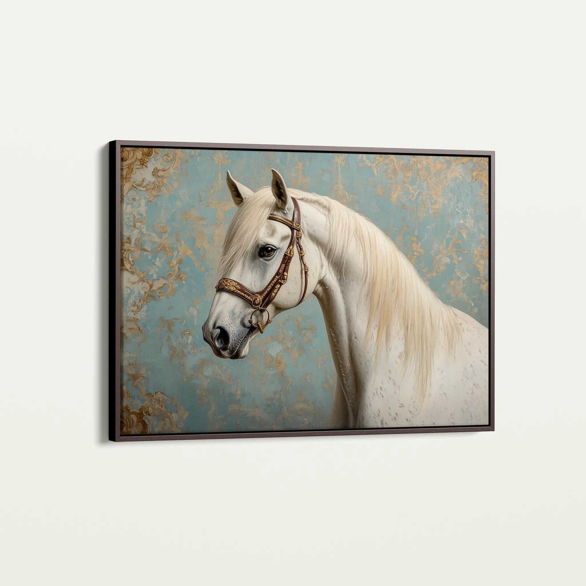 Horses 212 Canvas Art 60 x 40 cm / Black