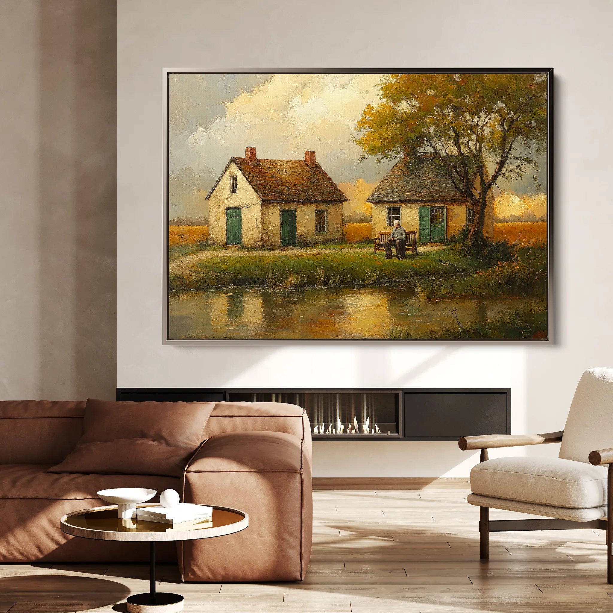 Landscape 212 Canvas Art 60 x 40 cm / Black