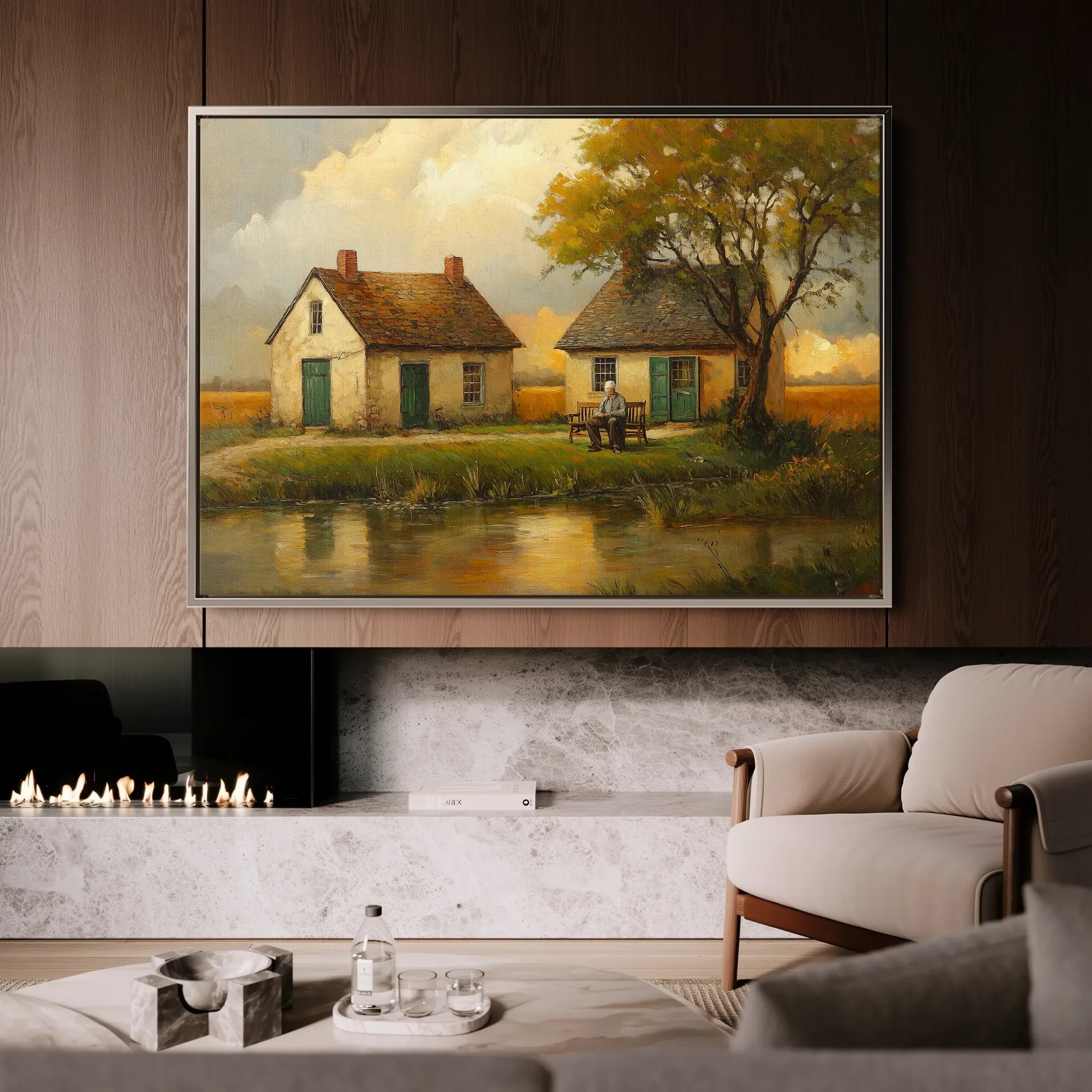 Landscape 212 Canvas Art 60 x 40 cm / Black