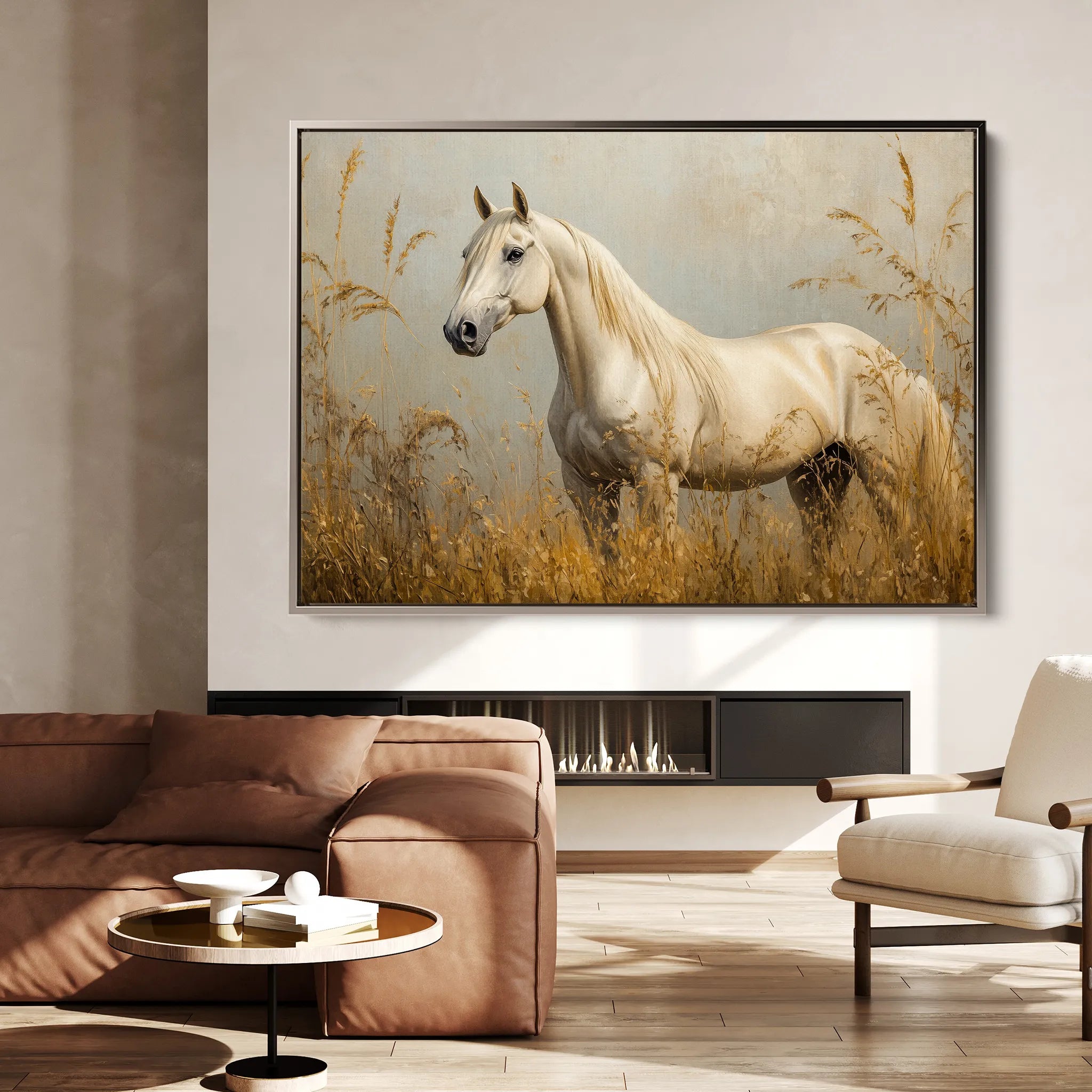 Horses 213 Canvas Art 60 x 40 cm / Black