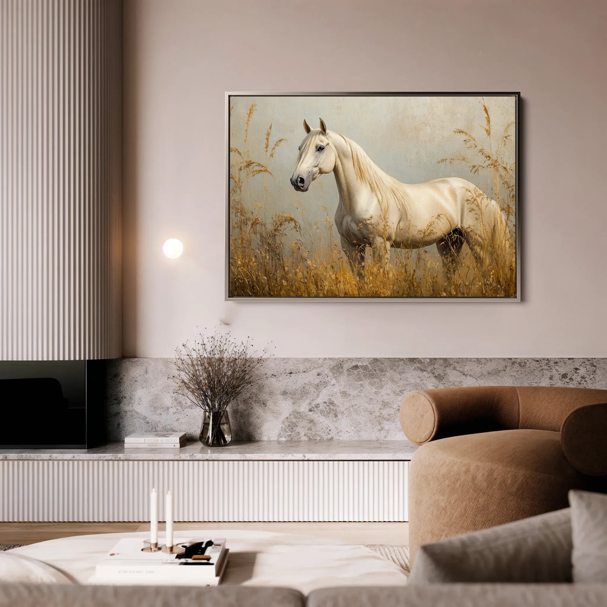 Horses 213 Canvas Art 60 x 40 cm / Black