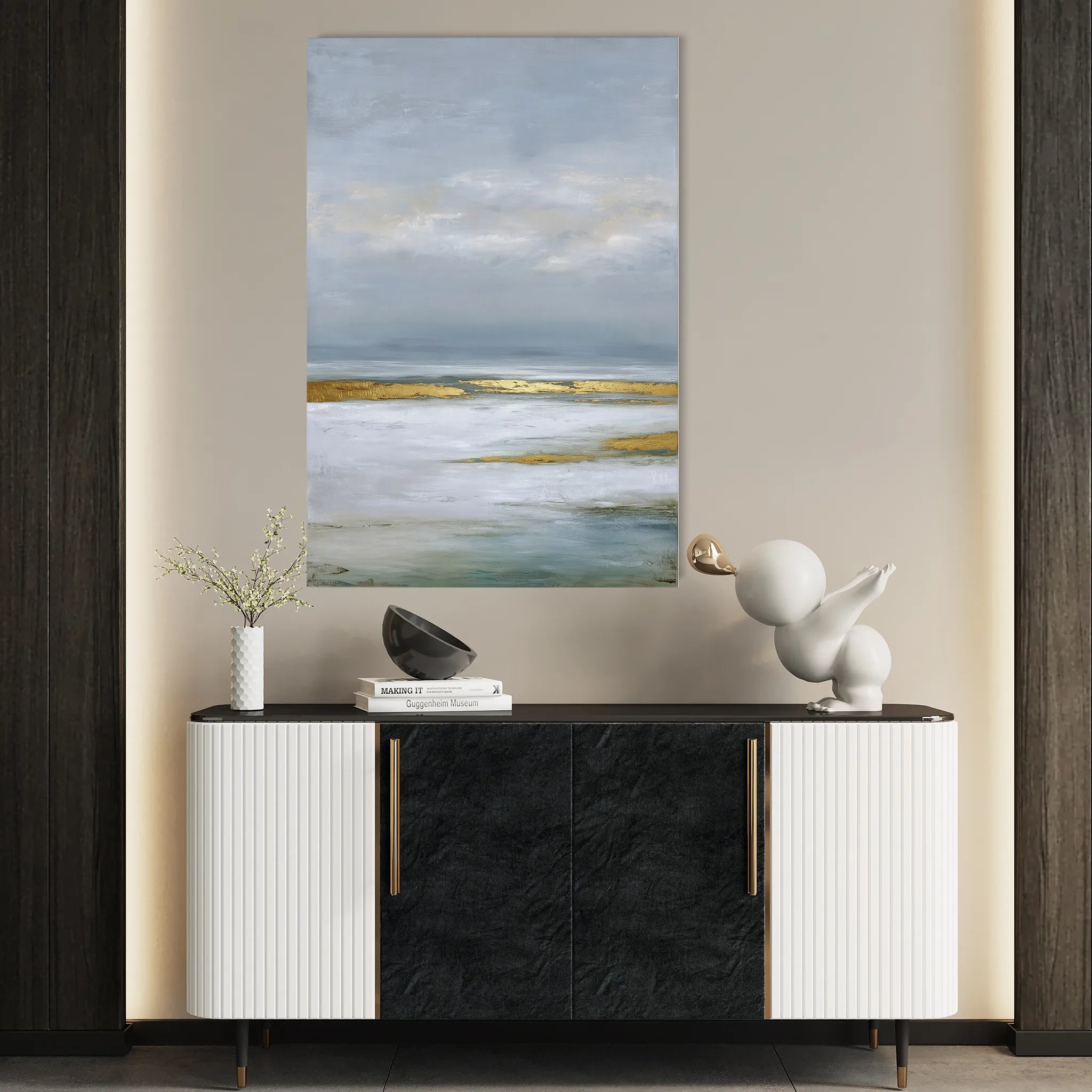 Abstract 2132 Canvas Art 60 x 40 cm / Black