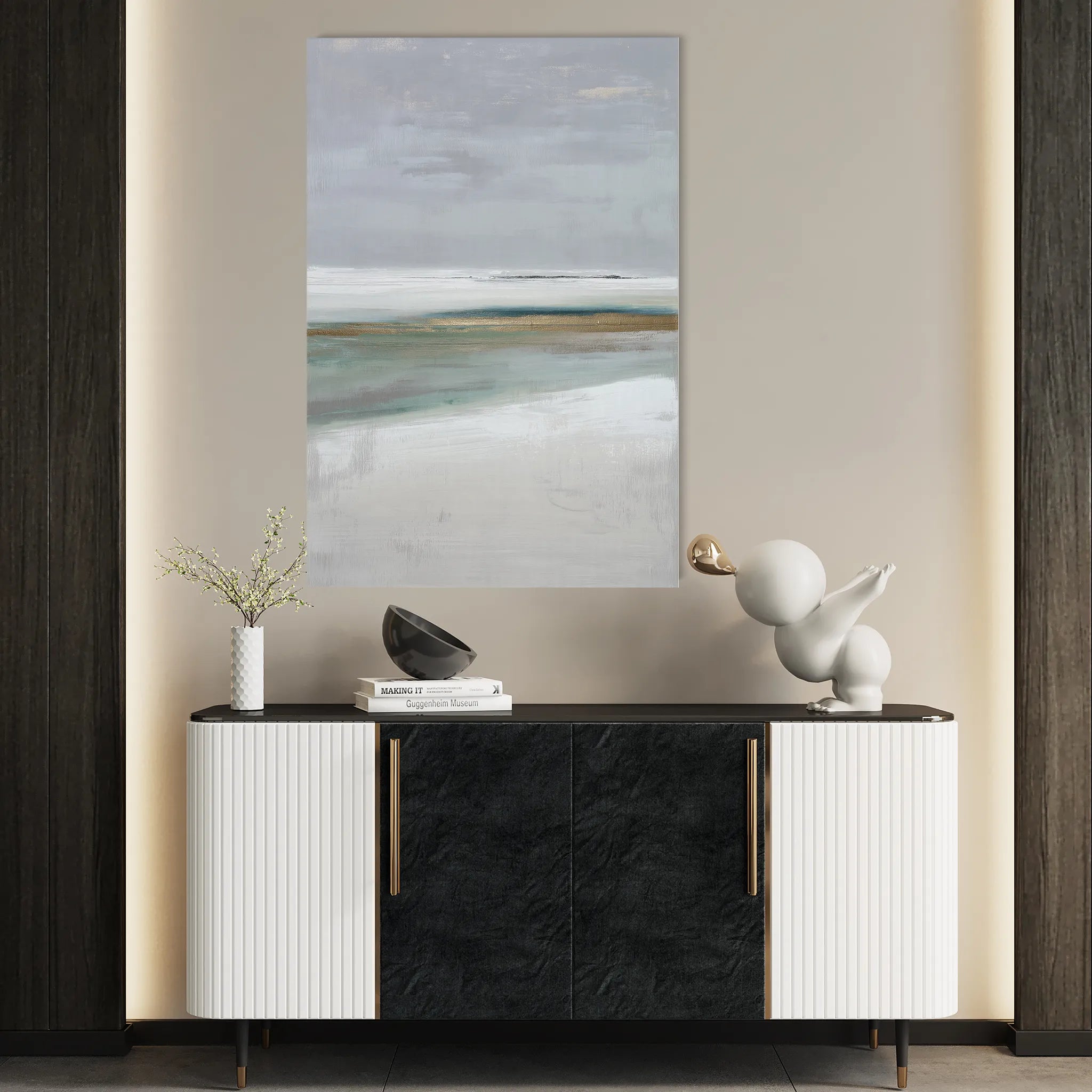 Abstract 2133 Canvas Art 60 x 40 cm / Black