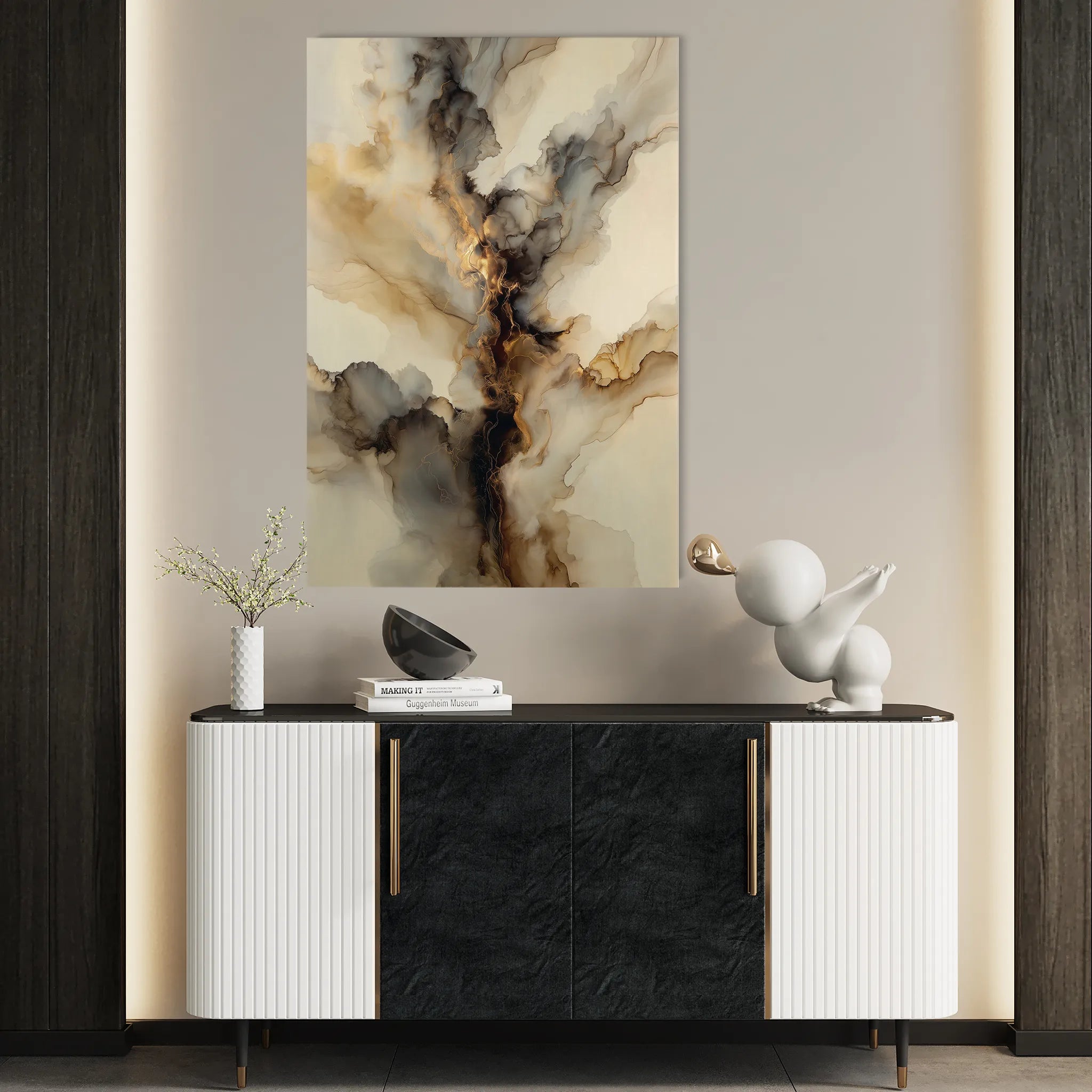 Abstract 2139 Canvas Art 60 x 40 cm / Black