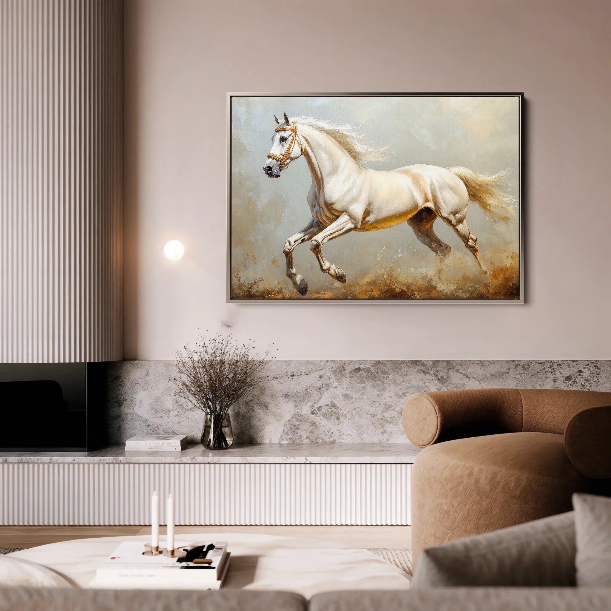 Horses 214 Canvas Art 60 x 40 cm / Black