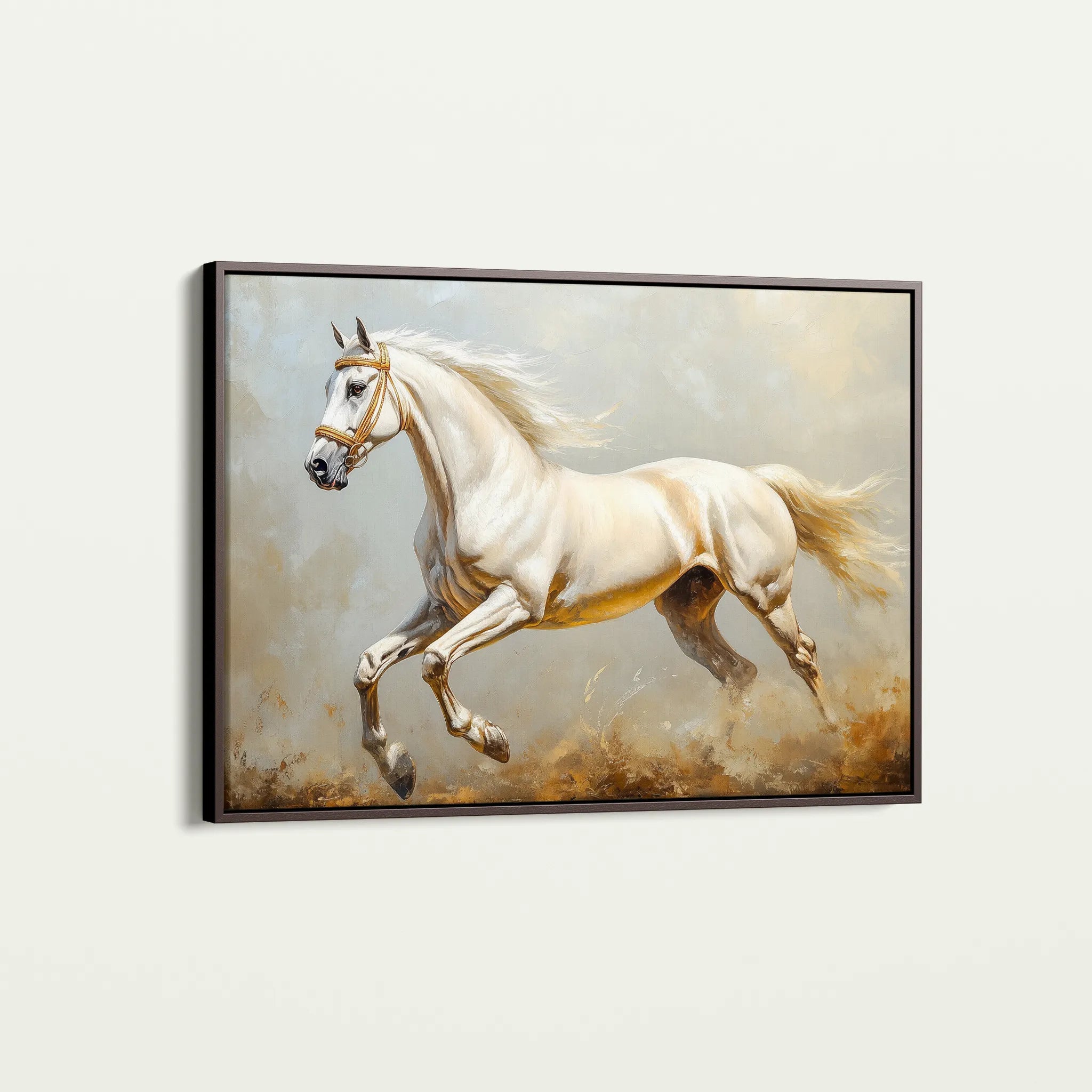 Horses 214 Canvas Art 60 x 40 cm / Black
