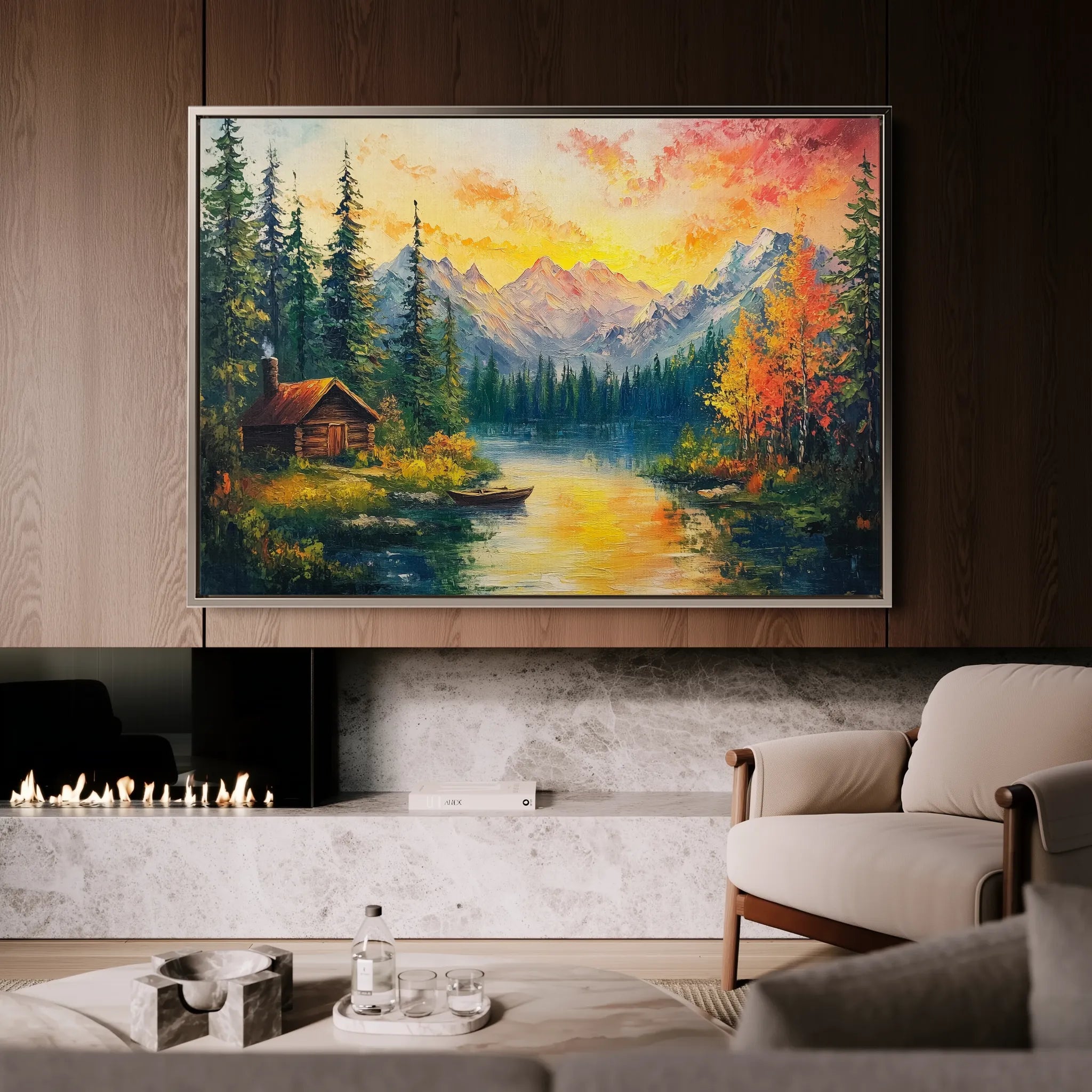 Landscape 214 Canvas Art 60 x 40 cm / Black