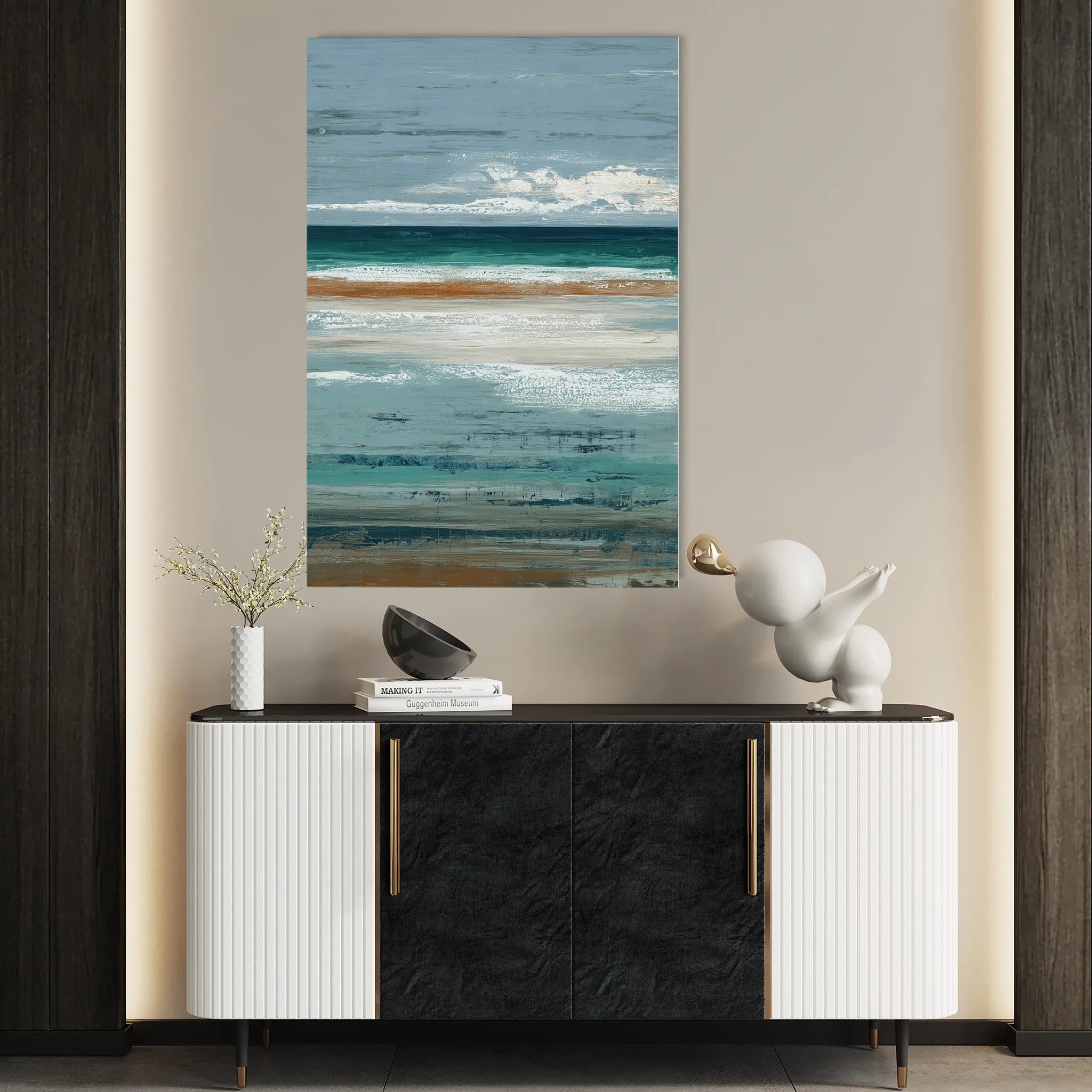 Abstract 2148 Canvas Art 60 x 40 cm / Black