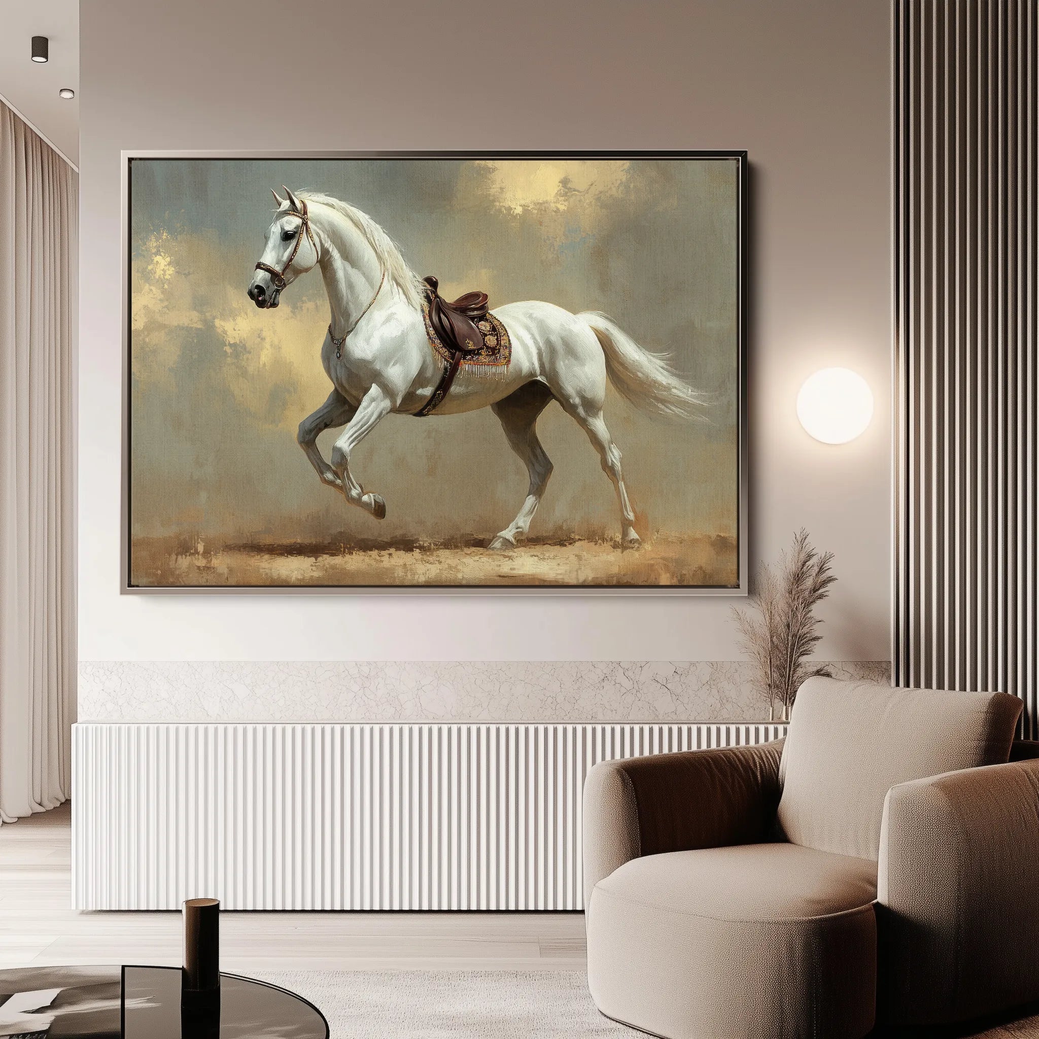 Horses 215 Canvas Art 60 x 40 cm / Black