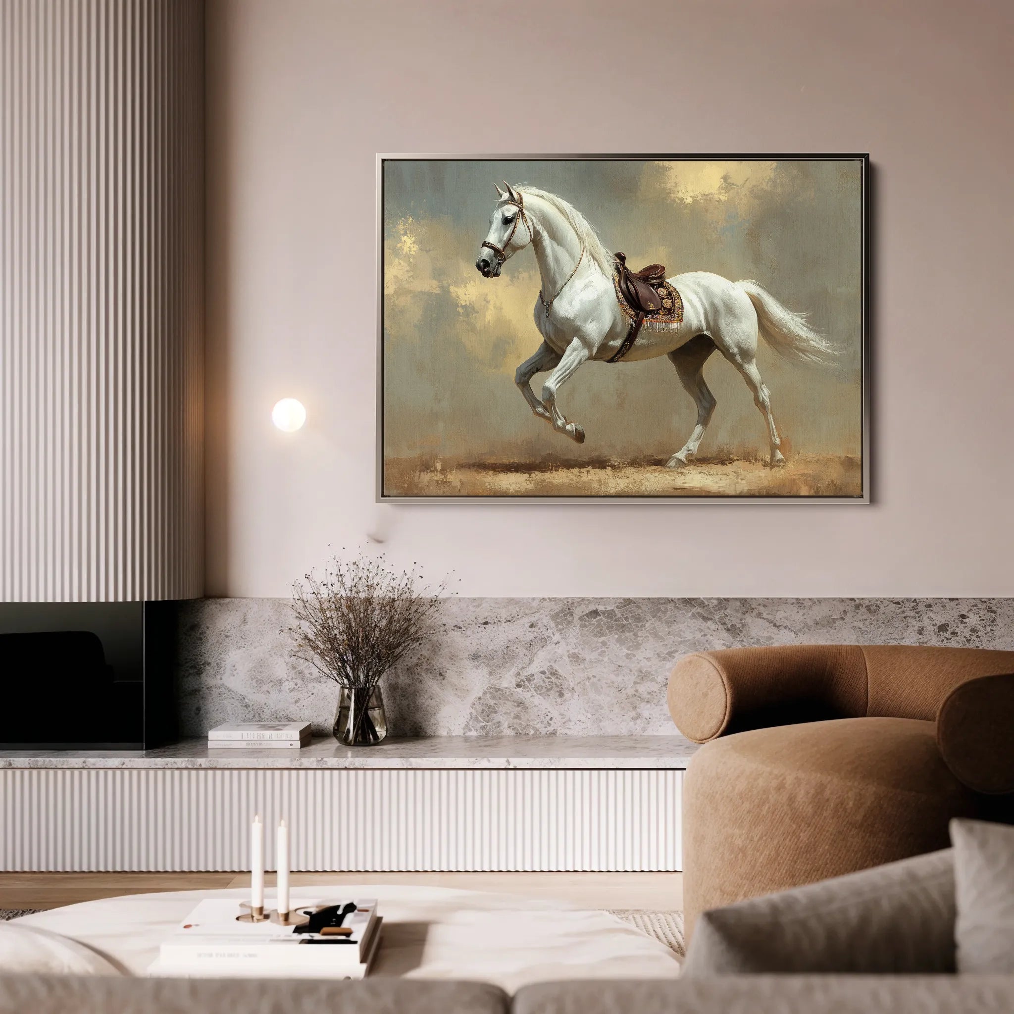 Horses 215 Canvas Art 60 x 40 cm / Black
