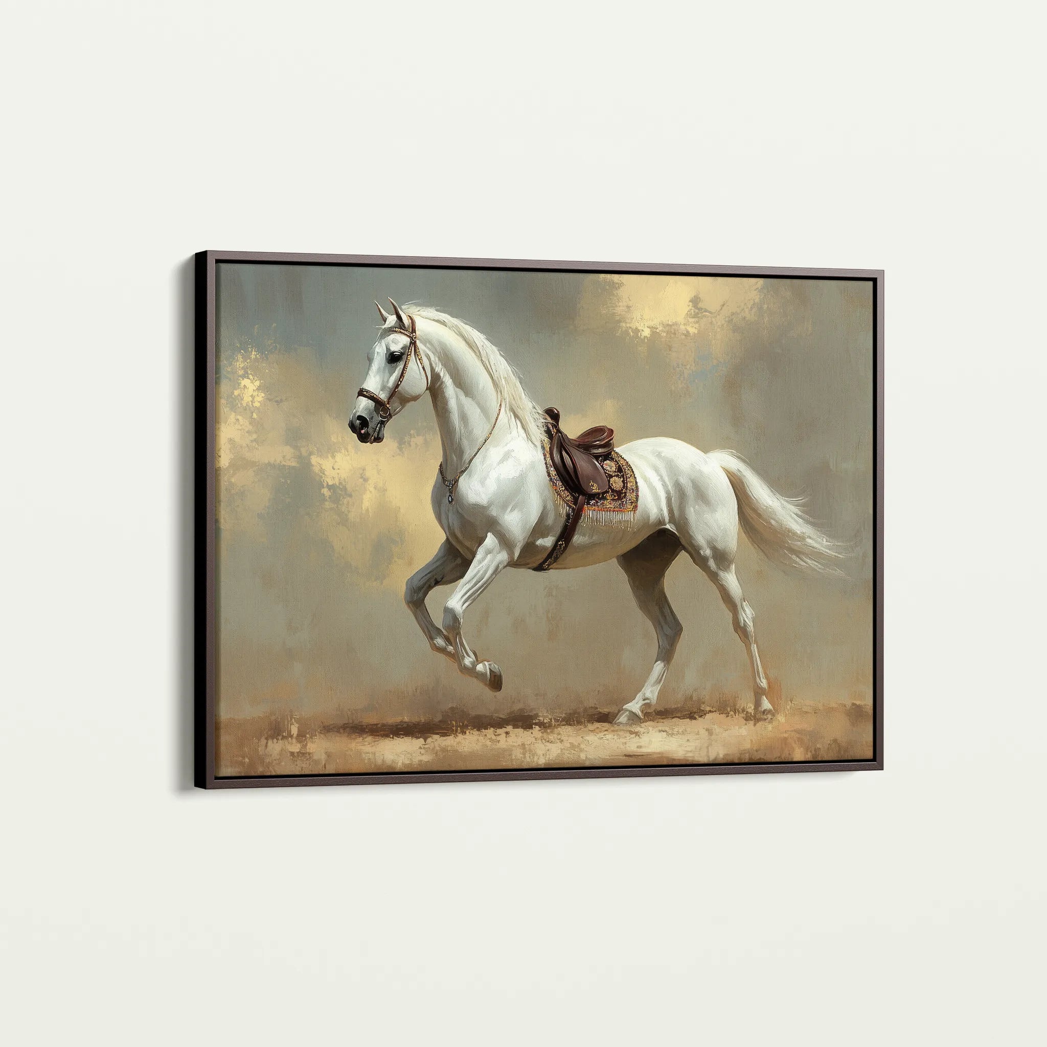 Horses 215 Canvas Art 60 x 40 cm / Black
