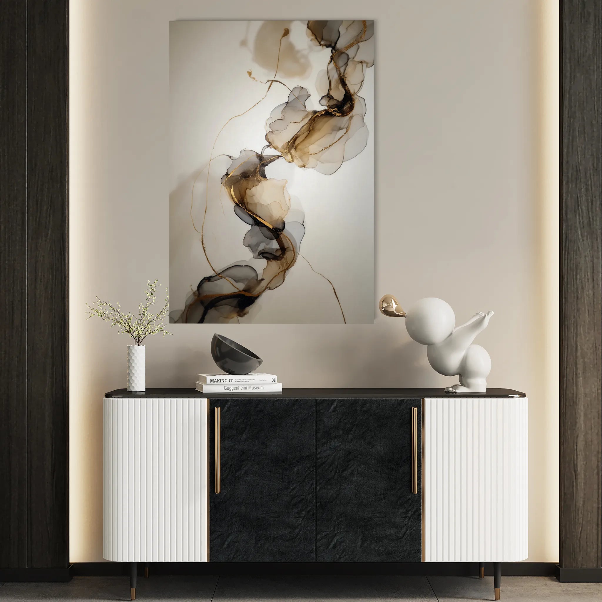 Abstract 2153 Canvas Art 60 x 40 cm / Black
