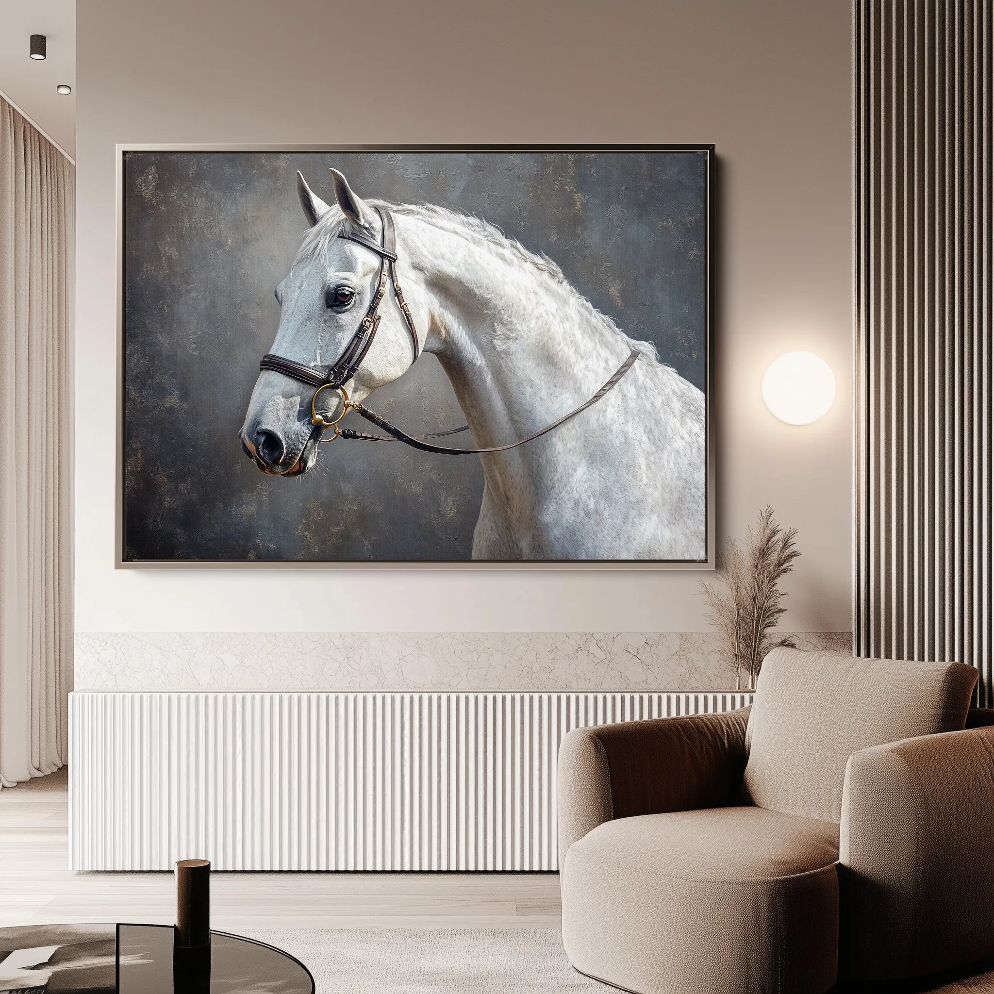 Horses 216 Canvas Art 60 x 40 cm / Black