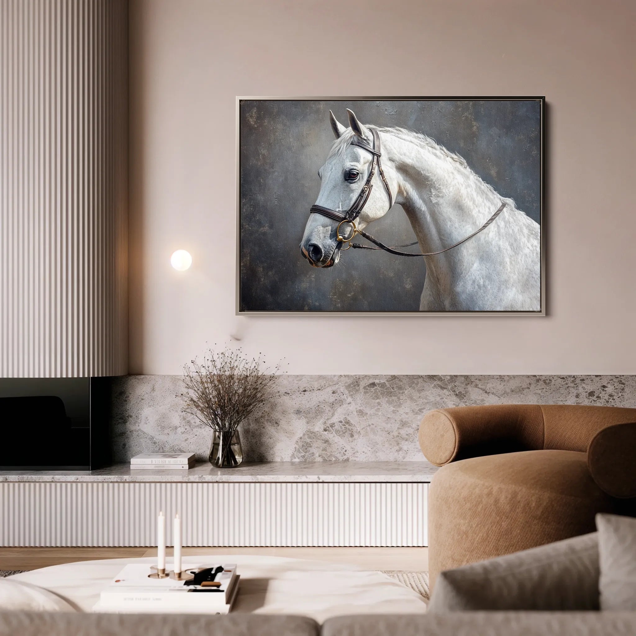 Horses 216 Canvas Art 60 x 40 cm / Black
