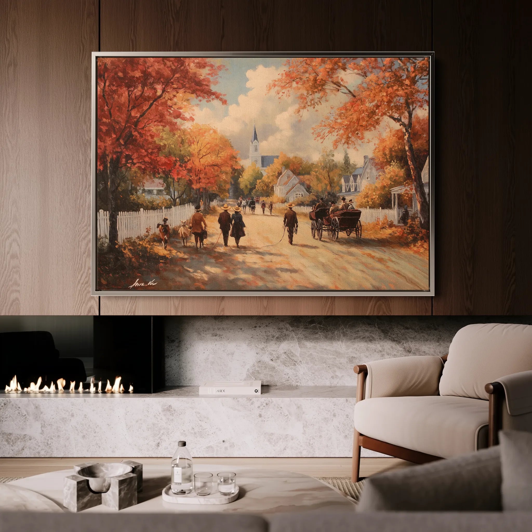 Landscape 216 Canvas Art 60 x 40 cm / Black
