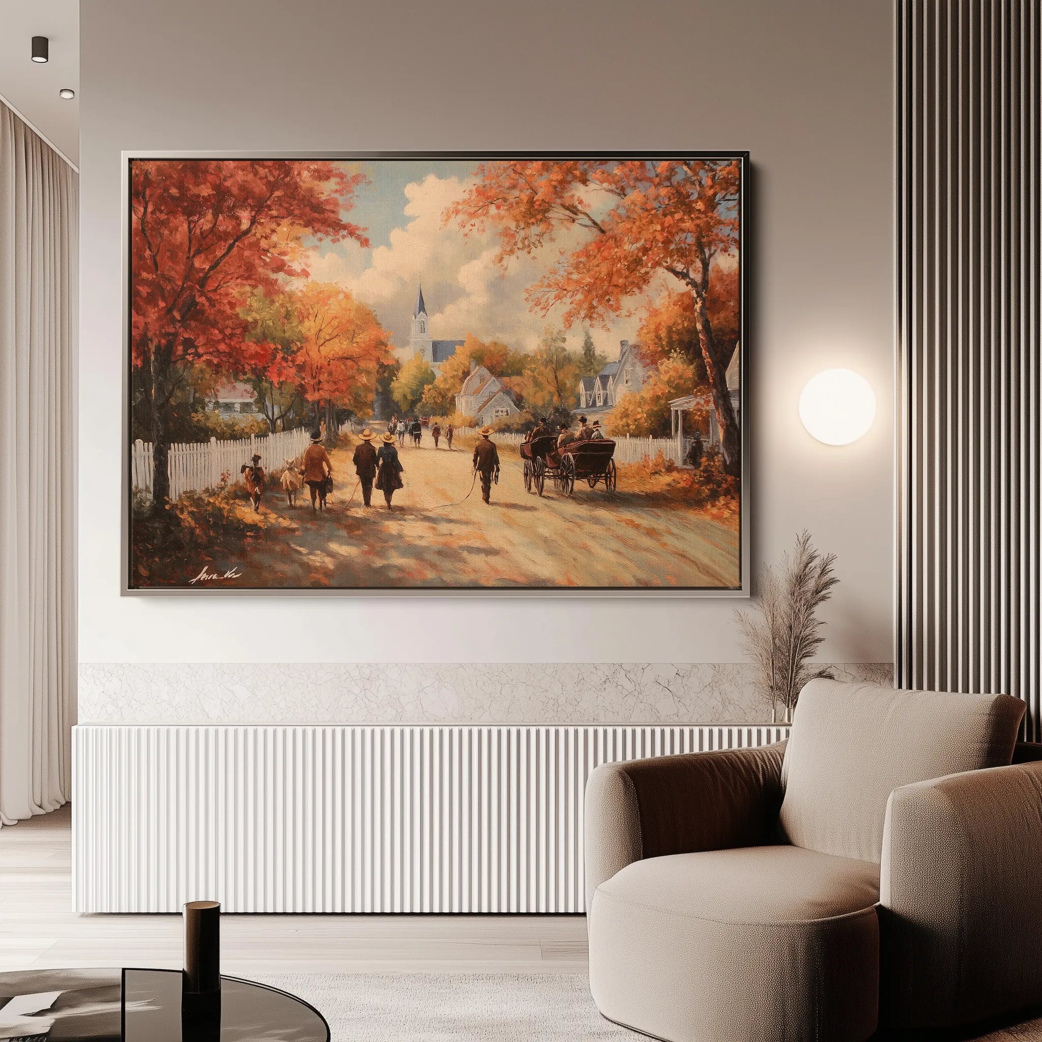 Landscape 216 Canvas Art 60 x 40 cm / Black