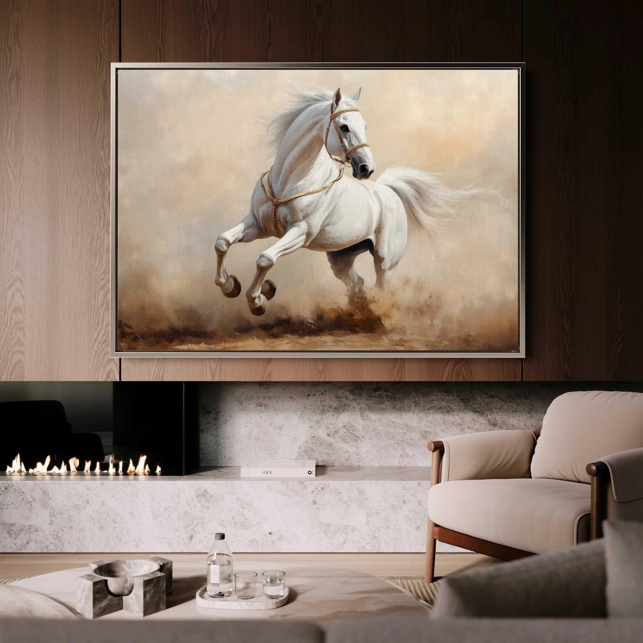 Horses 217 Canvas Art 60 x 40 cm / Black