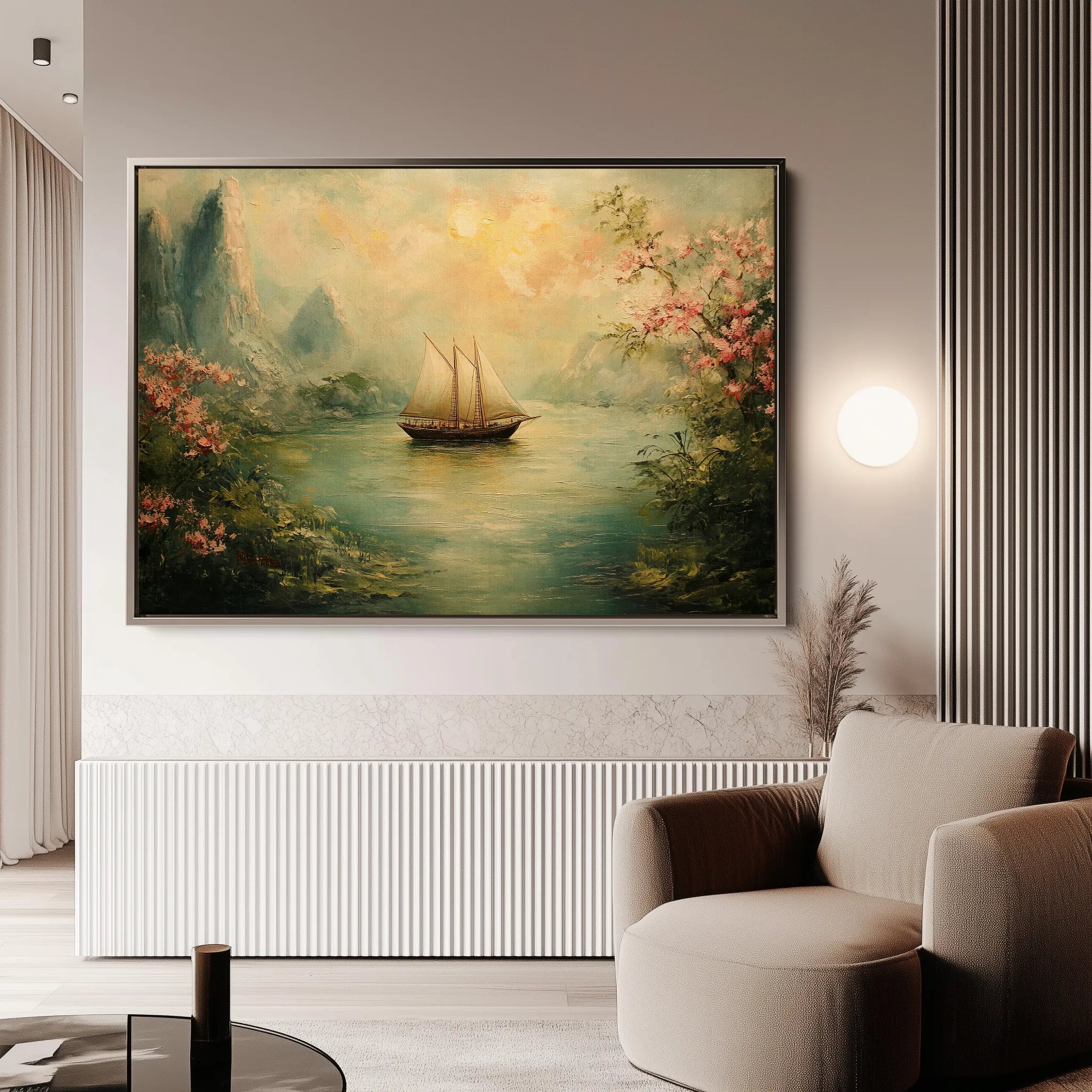 Landscape 217 Canvas Art 60 x 40 cm / Black