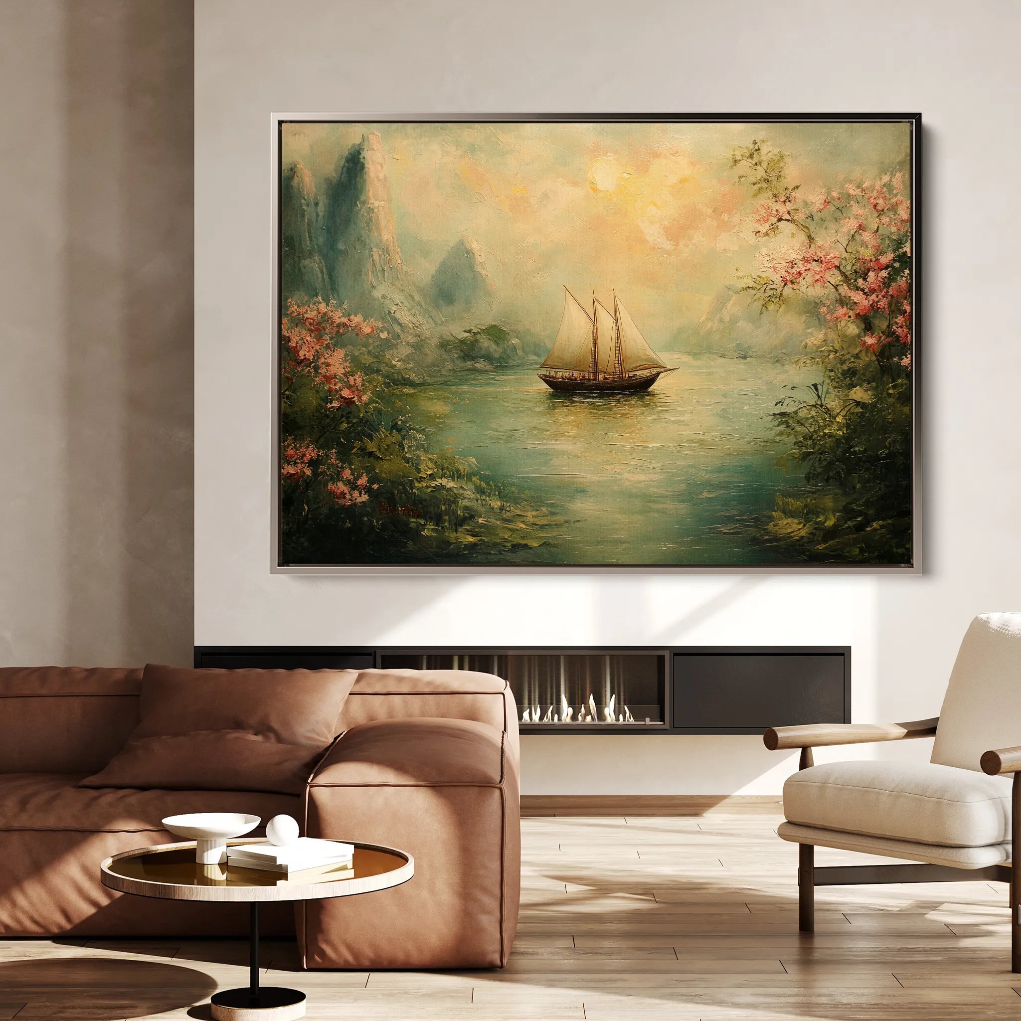 Landscape 217 Canvas Art 60 x 40 cm / Black