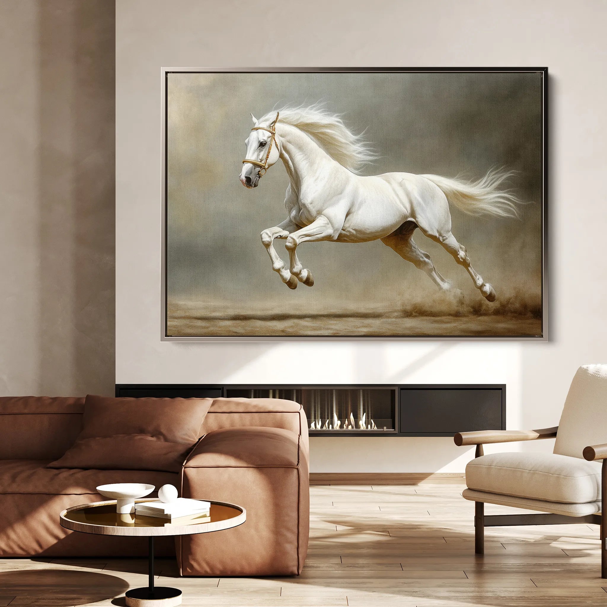 Horses 218 Canvas Art 60 x 40 cm / Black
