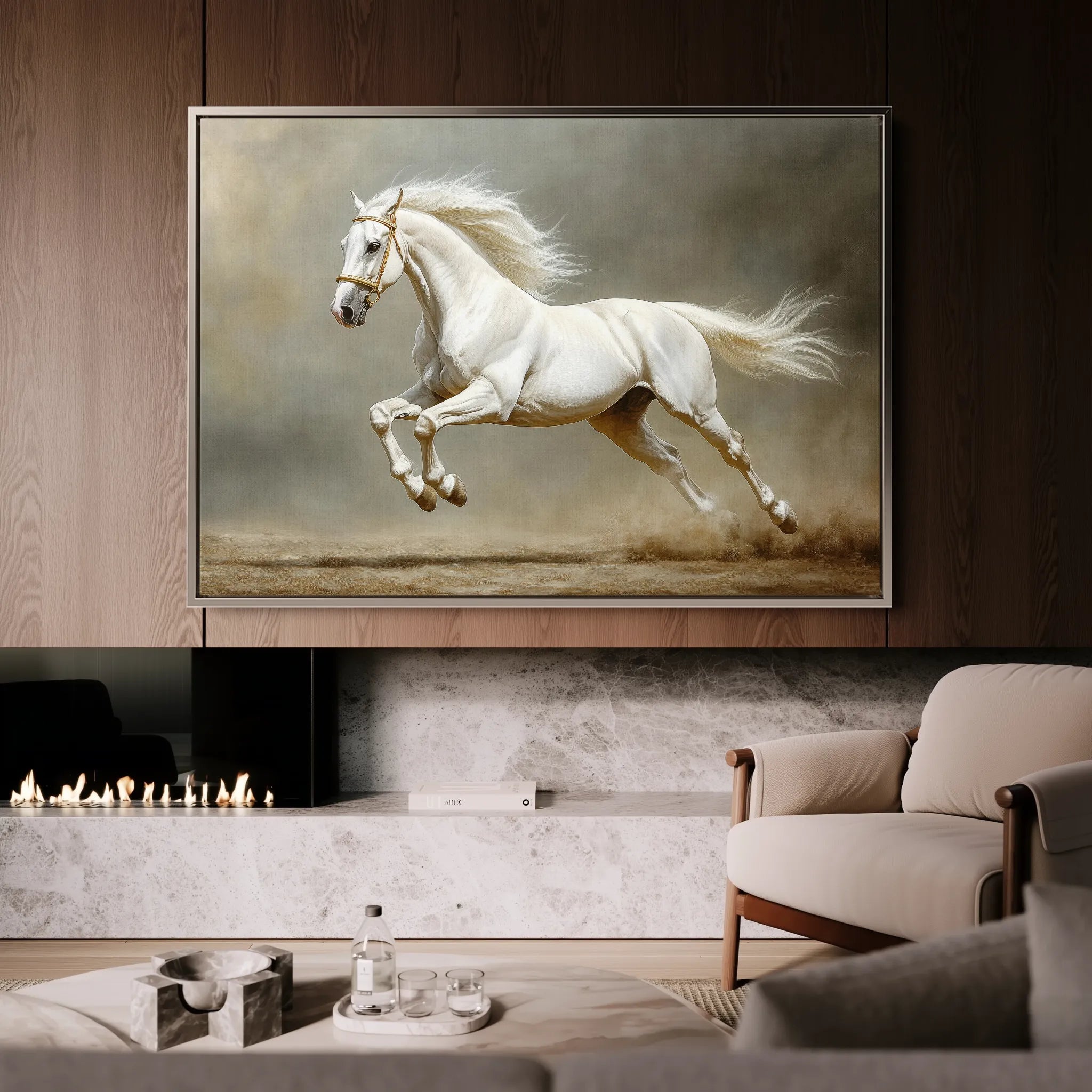 Horses 218 Canvas Art 60 x 40 cm / Black