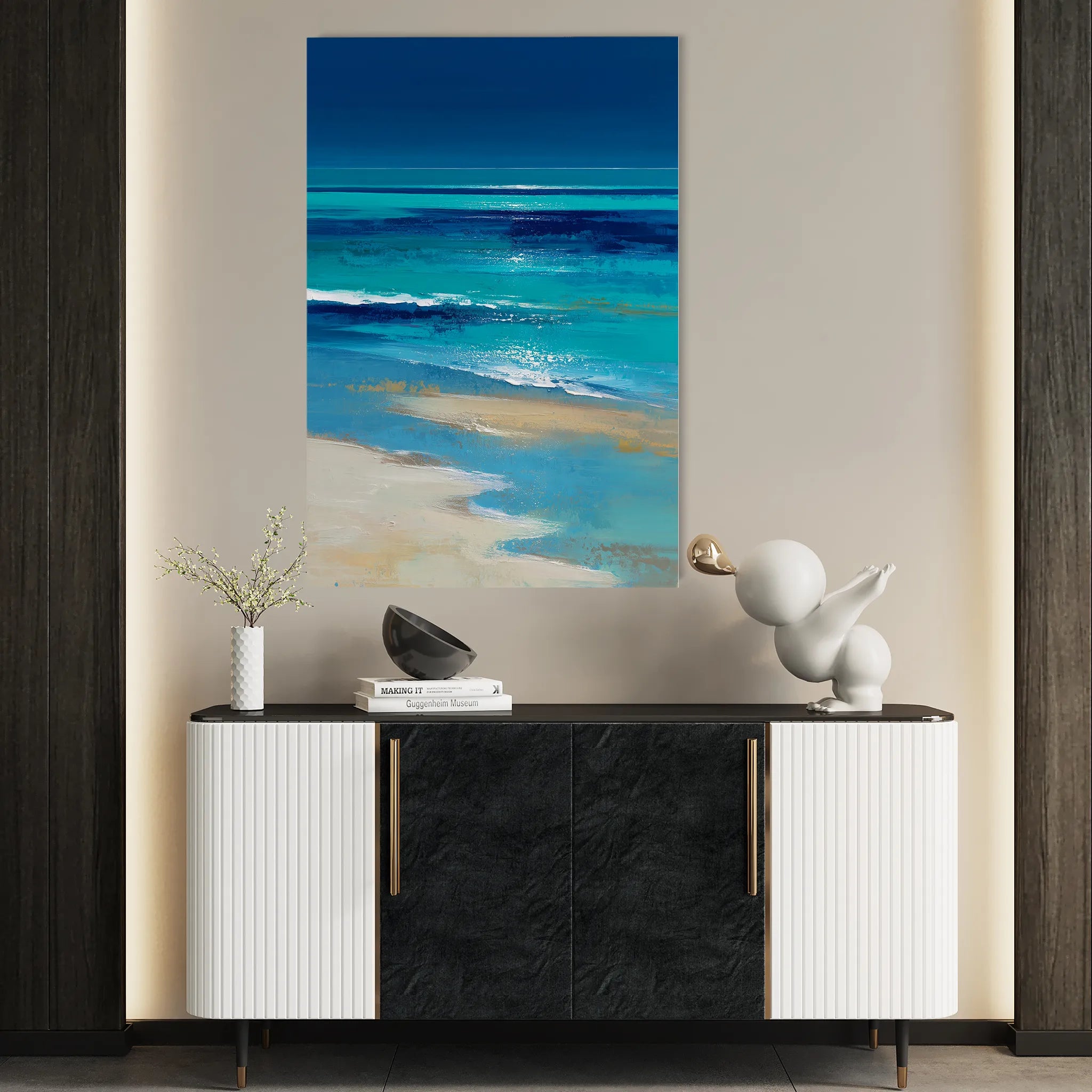 Abstract 2187 Canvas Art 60 x 40 cm / Black