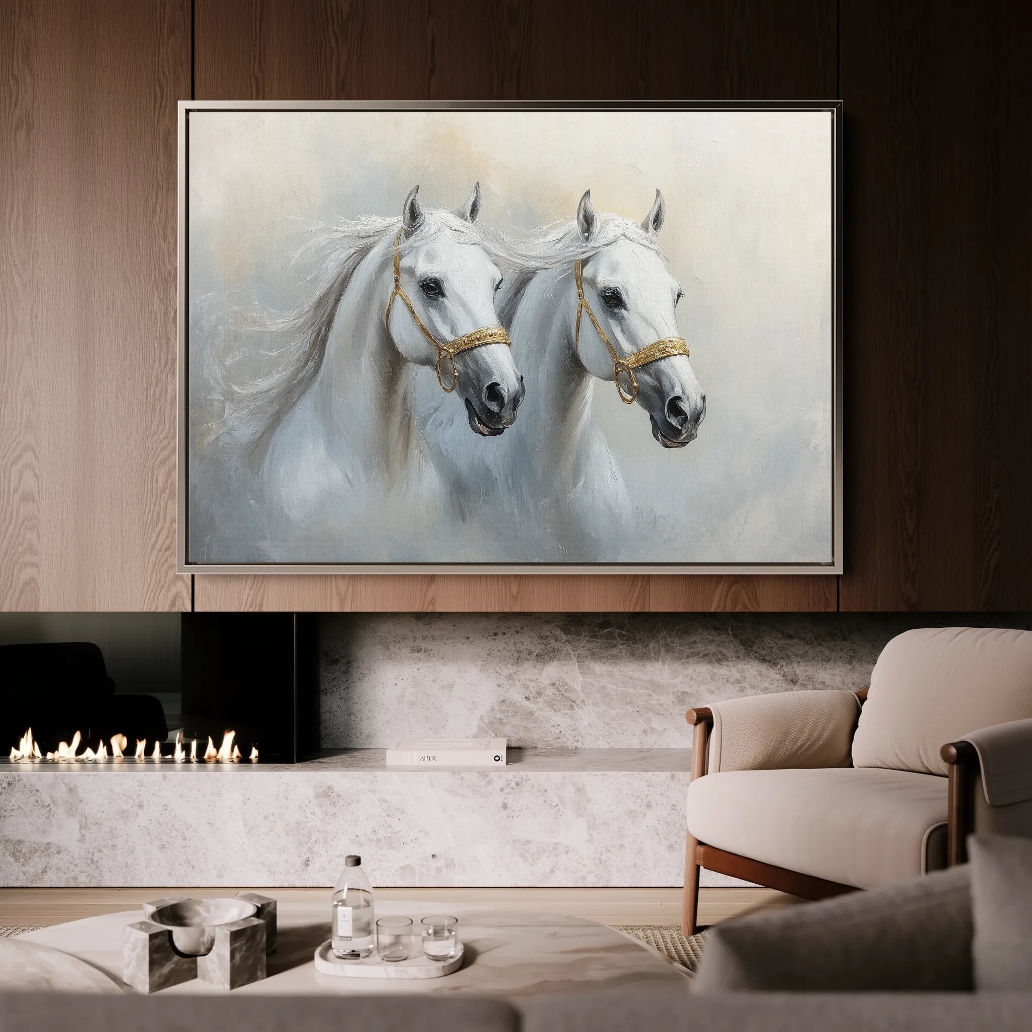 Horses 219 Canvas Art 60 x 40 cm / Black