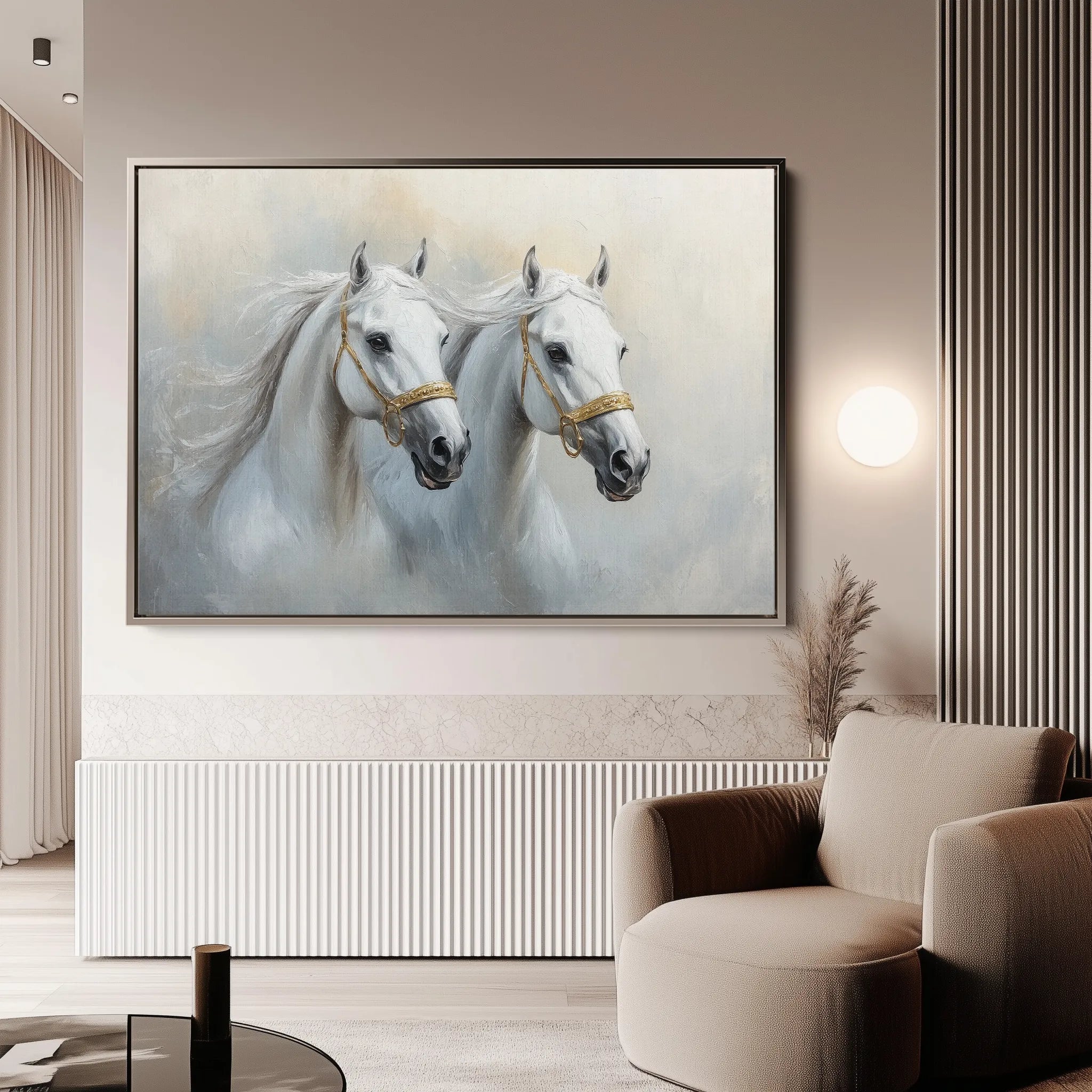 Horses 219 Canvas Art 60 x 40 cm / Black